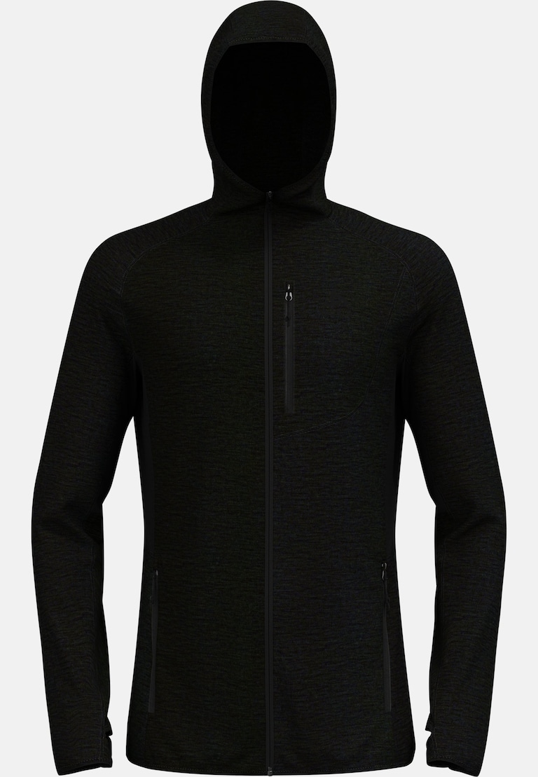 Mid layer micro Ascent Performance Wool 125 con cappuccio e zip