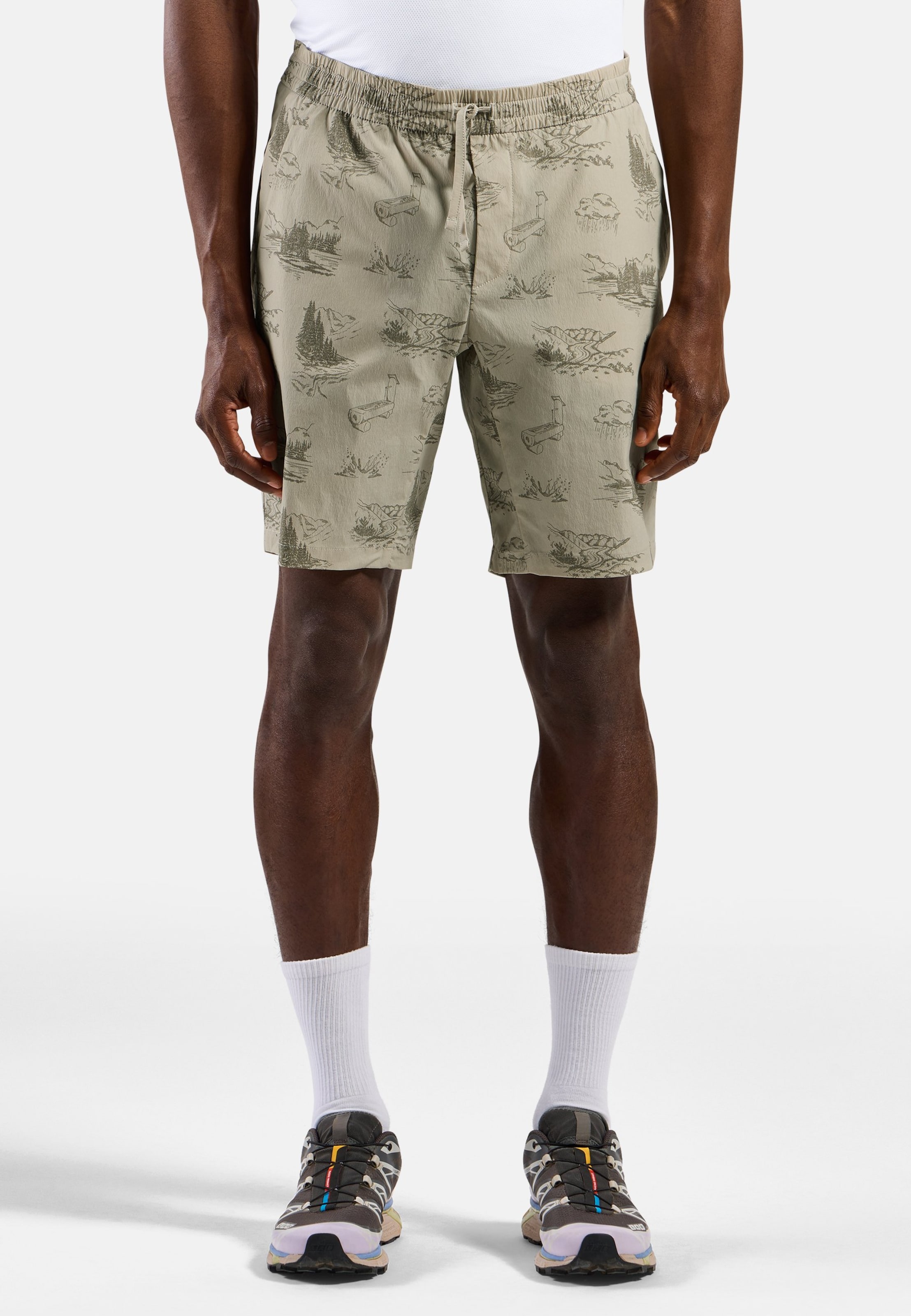 Odlo Essentials Wandershorts mit Print für Herren, 48, beige