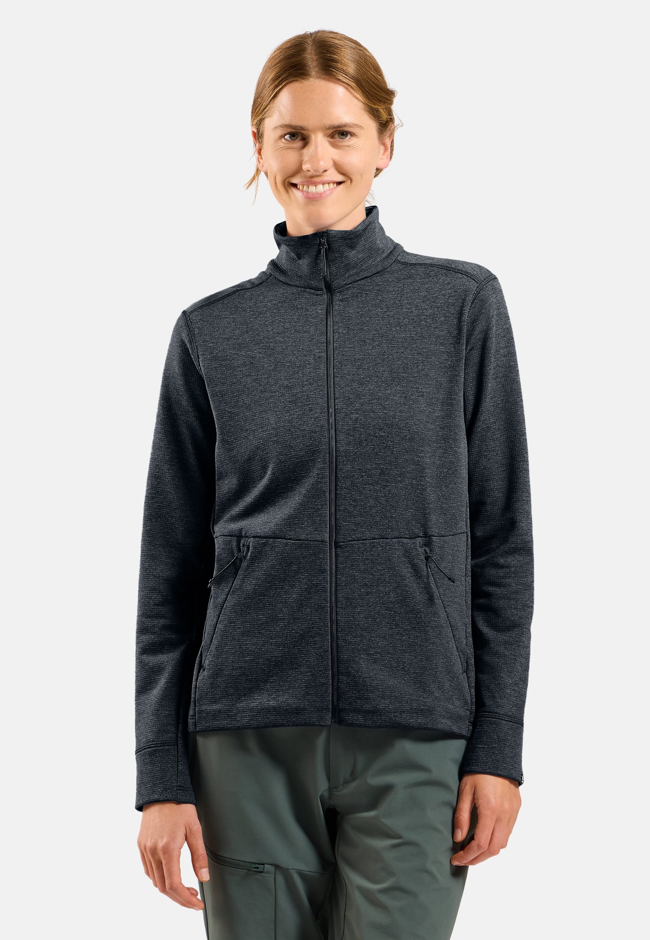 Odlo Essentials Multisport Mid Layer aus Grid-Fleece mit Reissverschluss für Damen, XS, schwarz