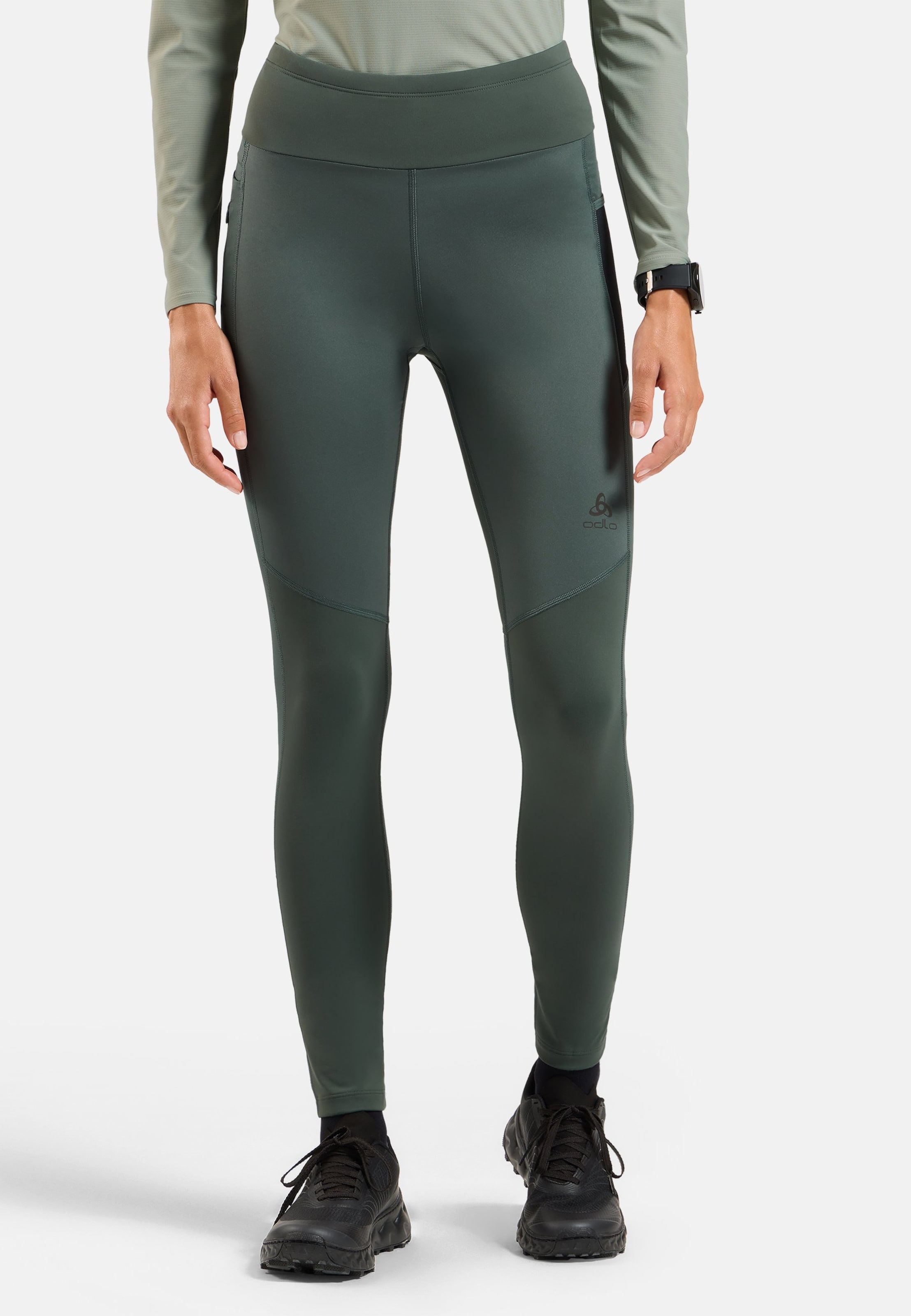 Odlo Zeroweight Warm Lauftights für Damen - Running - grün, S
