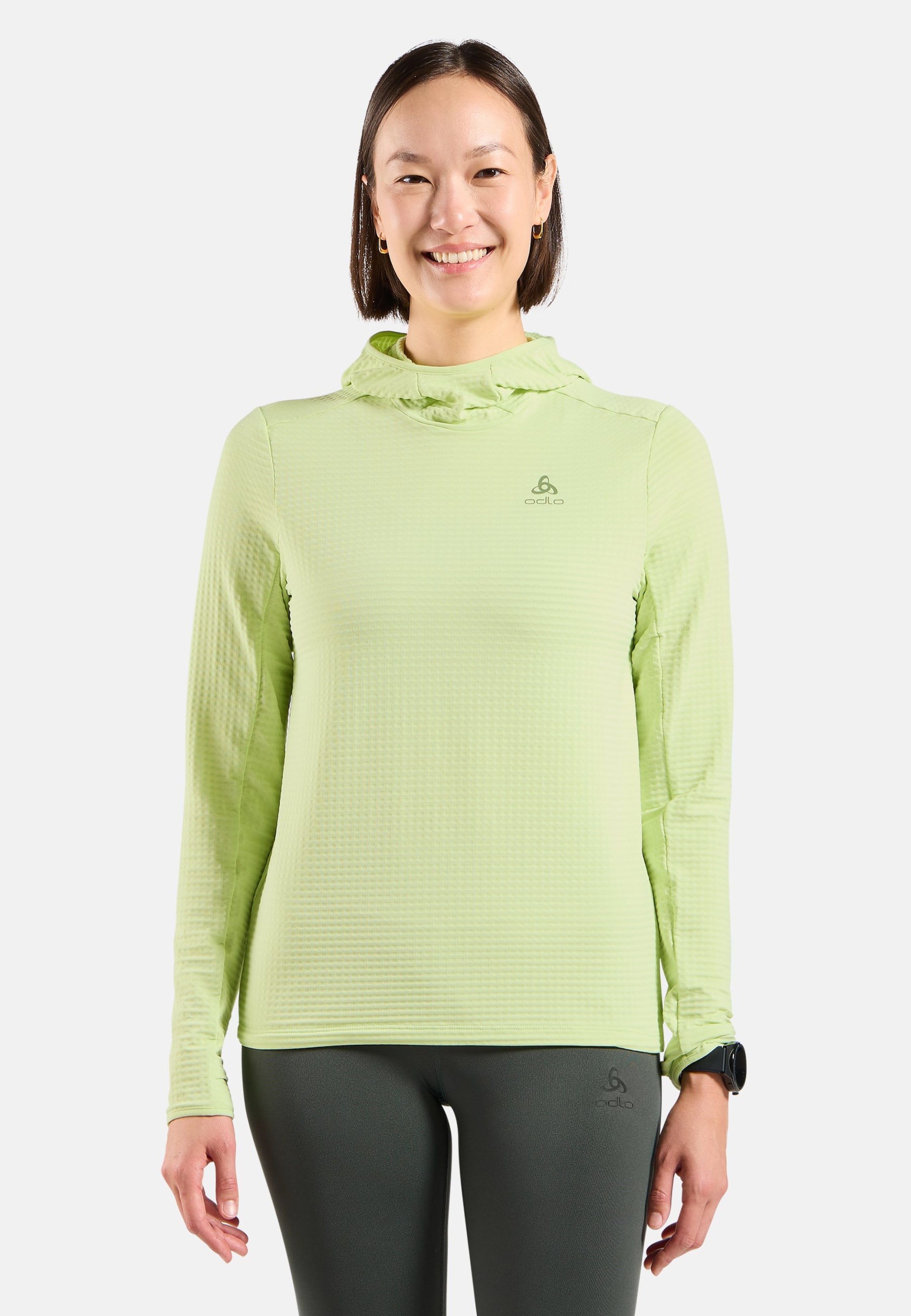 Odlo Essentials Thermal Laufhoodie für Damen, XL, grün