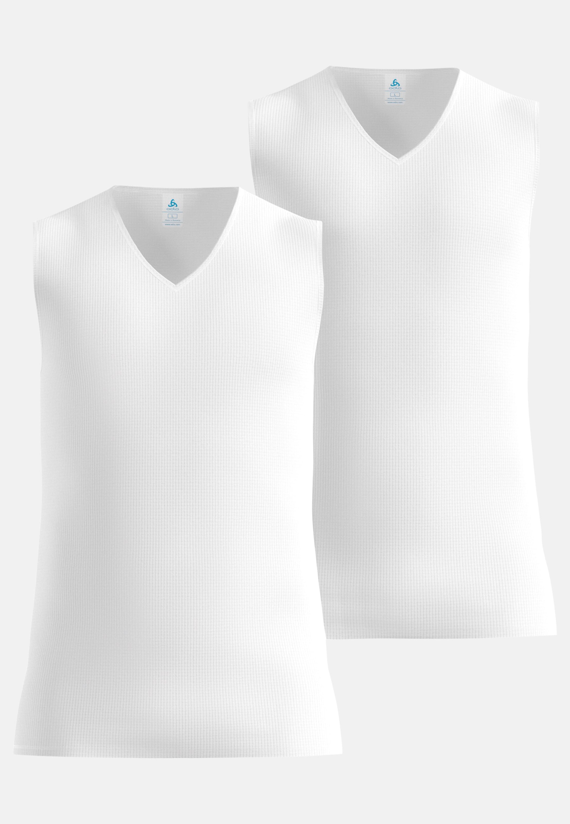 Odlo Ärmelloser Active Light Base Layer mit V‑Ausschnitt für Herren, L, weiss
