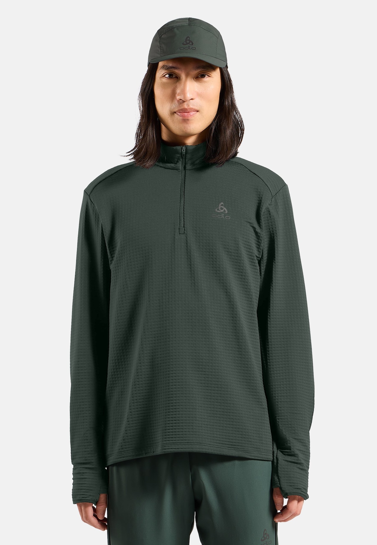Felpa da running Essential Thermal a mezza zip