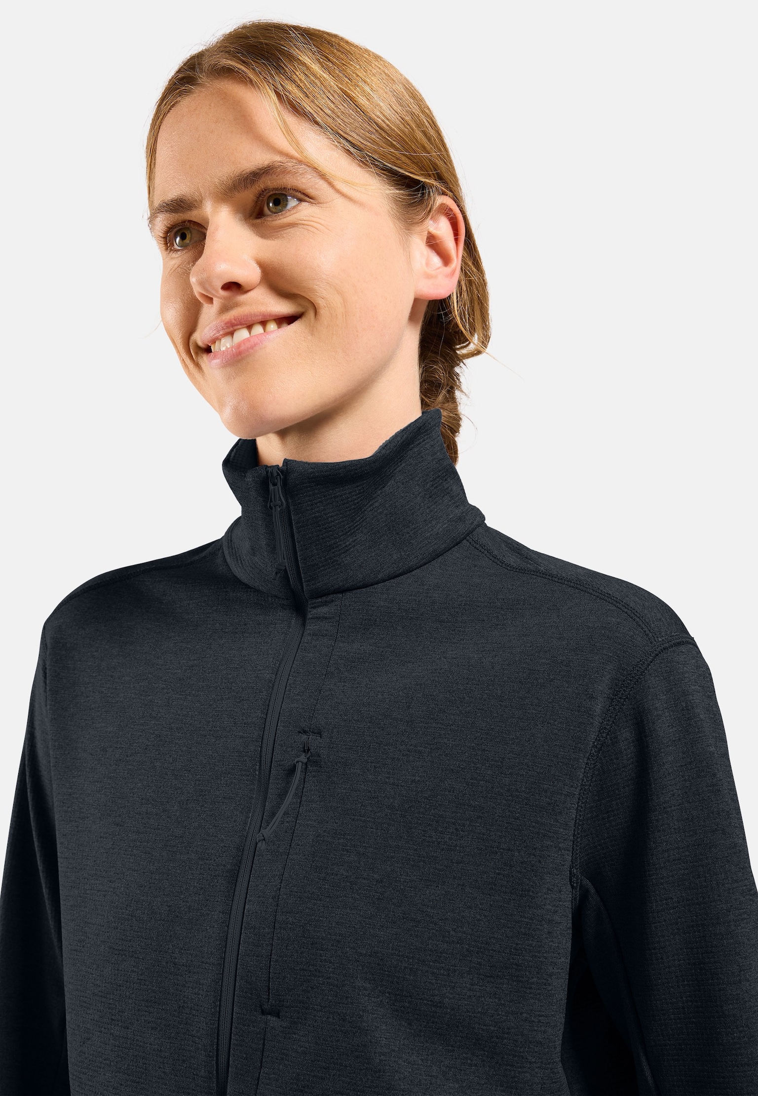 Mid layer multisport Essentials in pile con lavorazione a reticolo a mezza zip