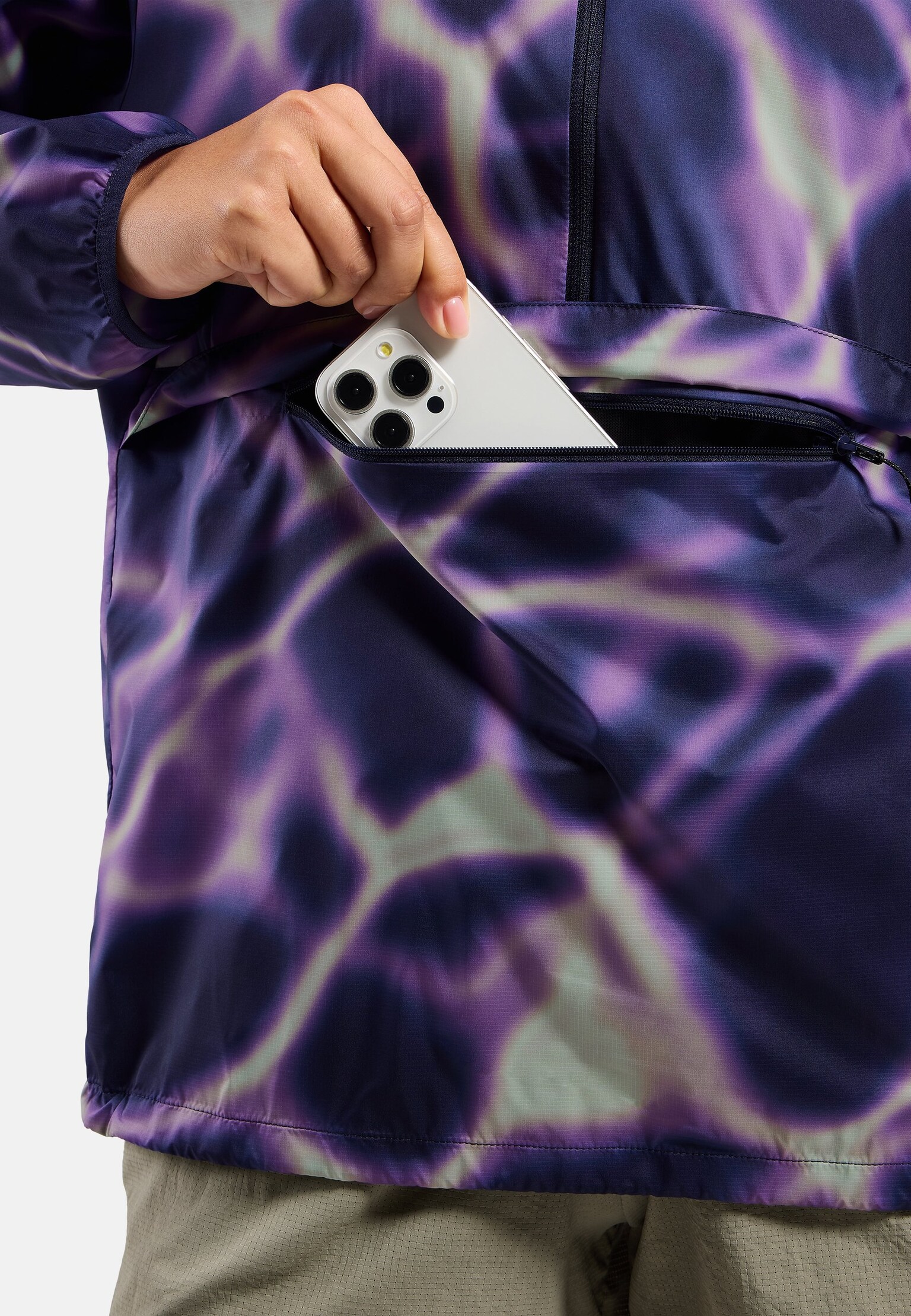 The Zeroweight print hooded running anorak