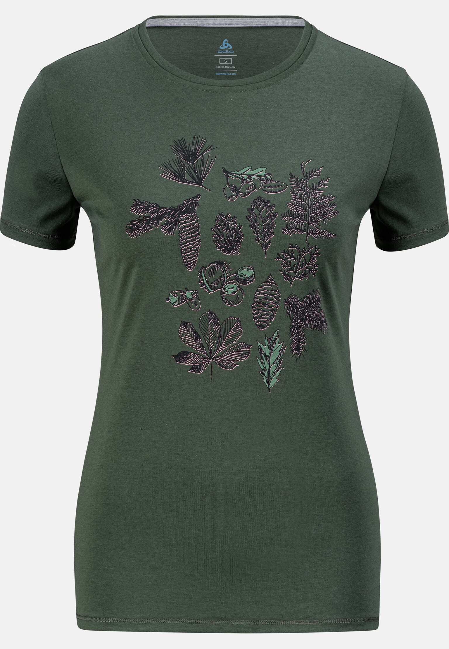 T-shirt à imprimé forestier Kumano