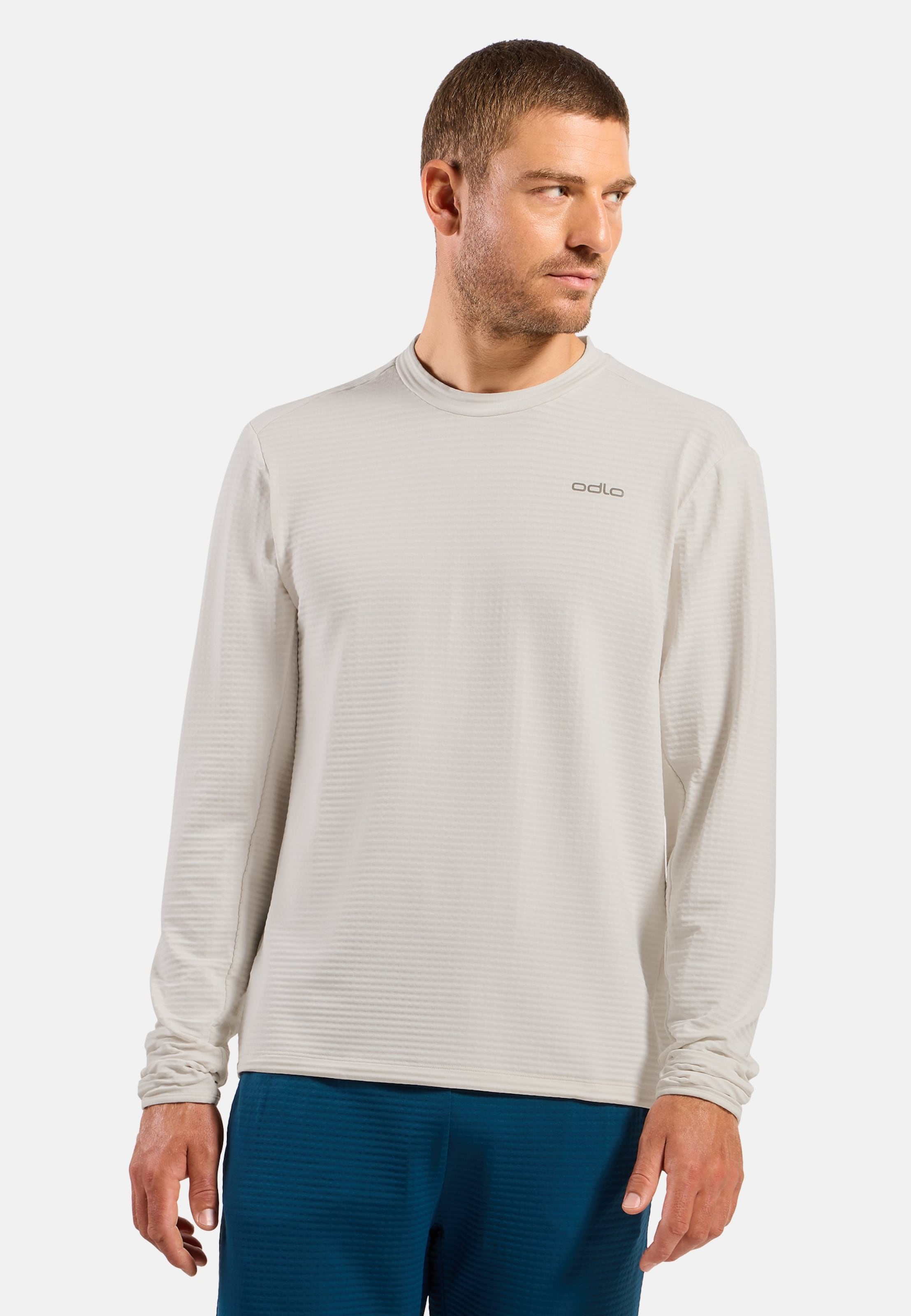 Odlo Essential Thermal Lauf-Mid Layer für Herren - Trail Running, Ski & Snow - grau, M