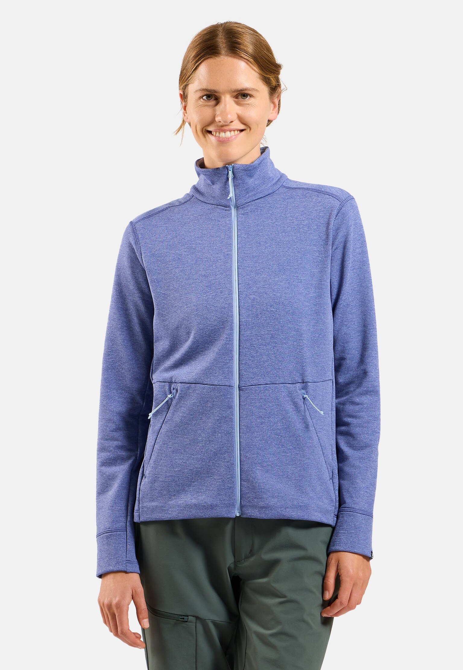 Veste multisport à zip intégral en polaire à structure quadrillée Essentials