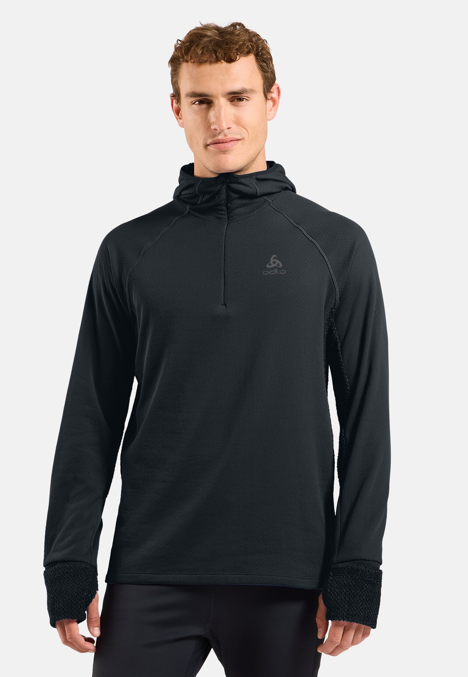 Mid layer da trail running X-Alp a mezza zip con cappuccio