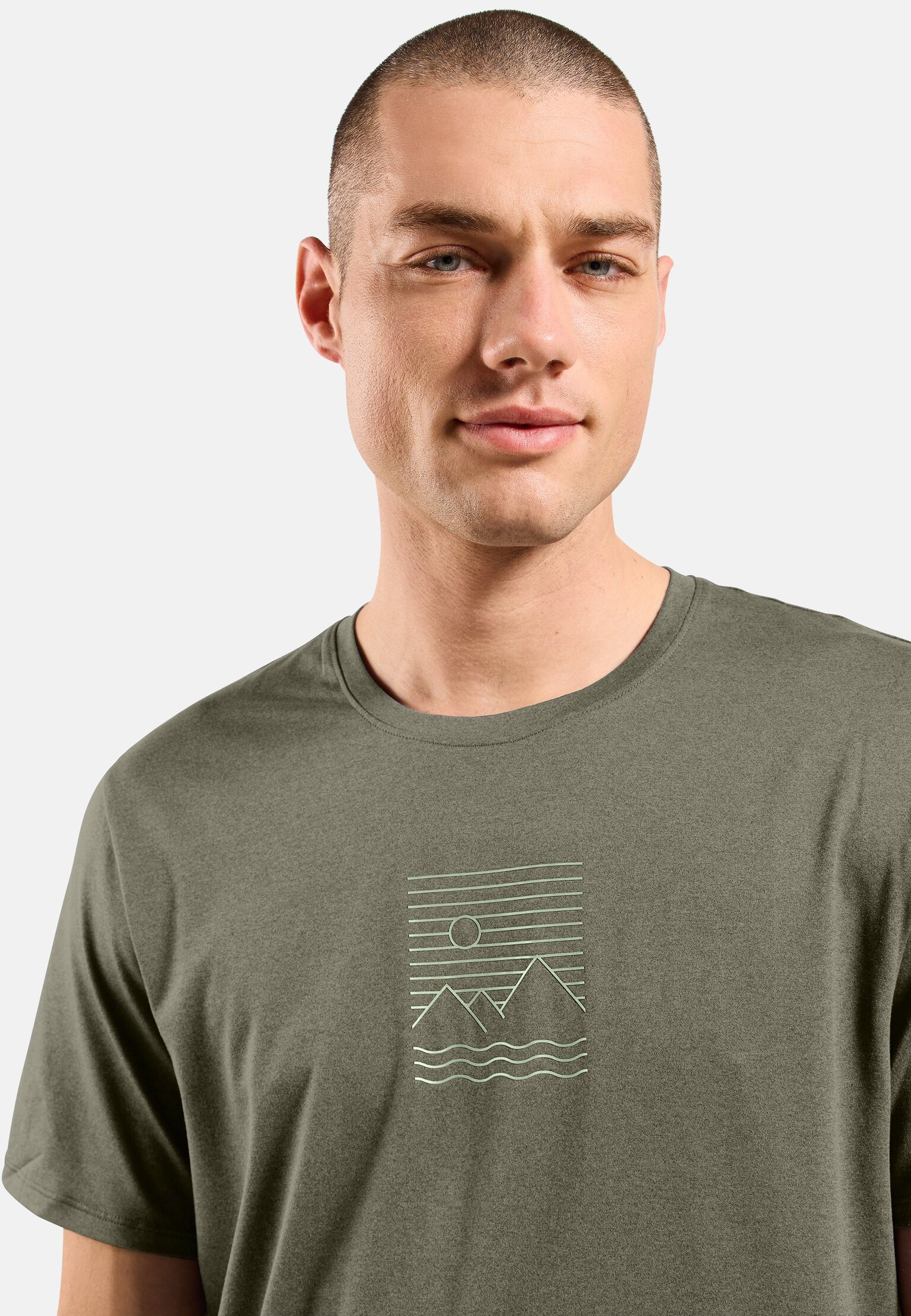 Ascent sun sea mountains t-shirt