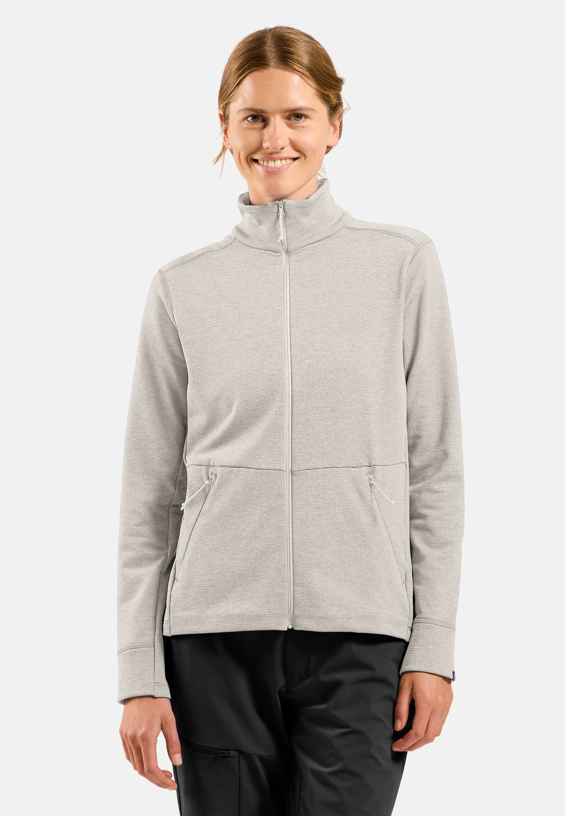 Odlo Grid Fleece Mid Layer Full-Zip für Damen - Wandern, Ski & Snow - beige, L