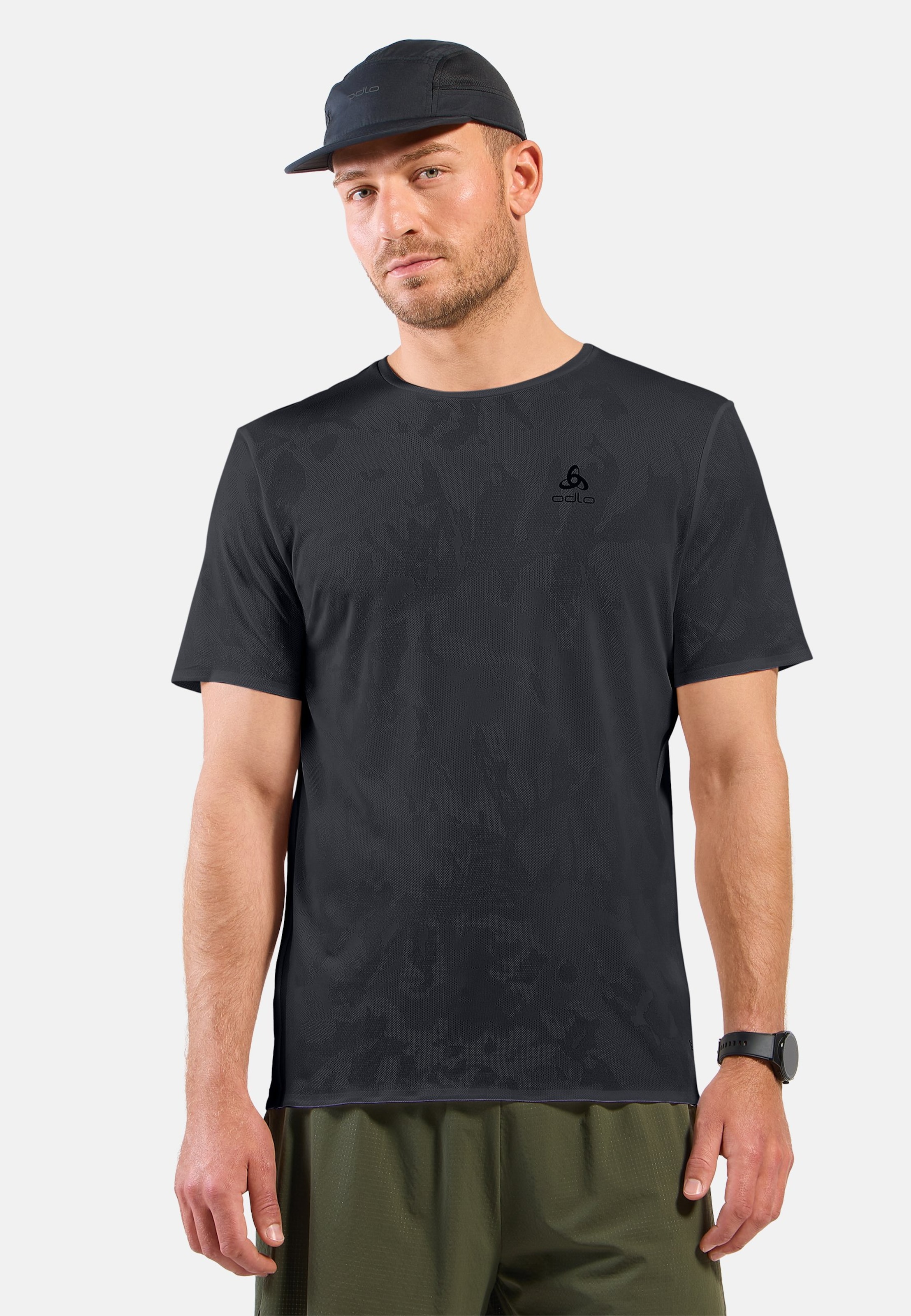 Odlo Zeroweight Engineered Chill-Tec Lauf-T-Shirt für Herren, M, schwarz