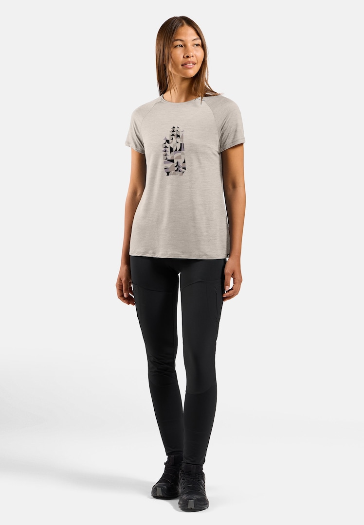 Camiseta Termica Lana Merino Mujer Odlo Baselayer S/S Natural