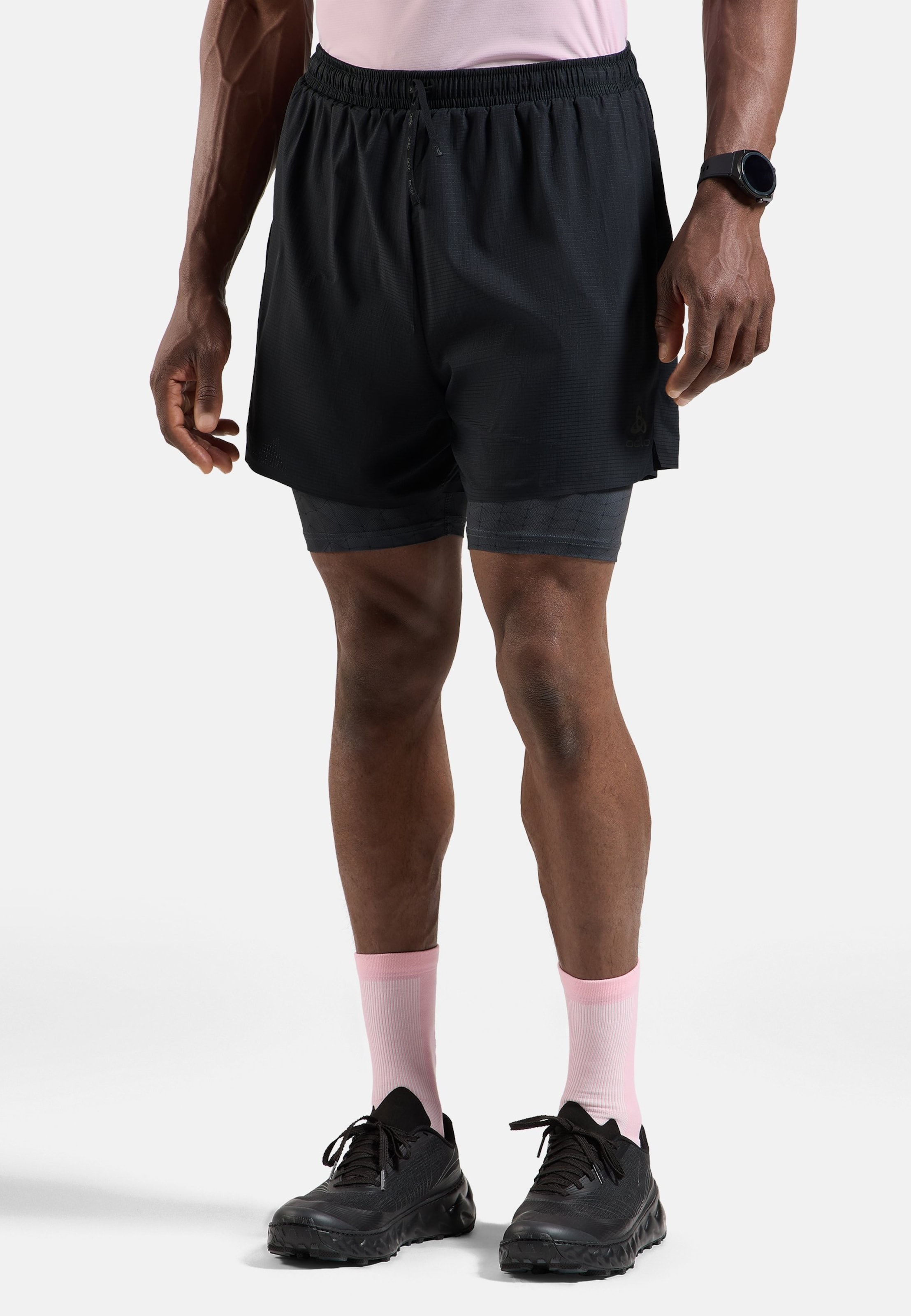 Odlo Zeroweight 5 Inch Print 2-In-1 Laufshorts für Herren - Training, Running - schwarz, M