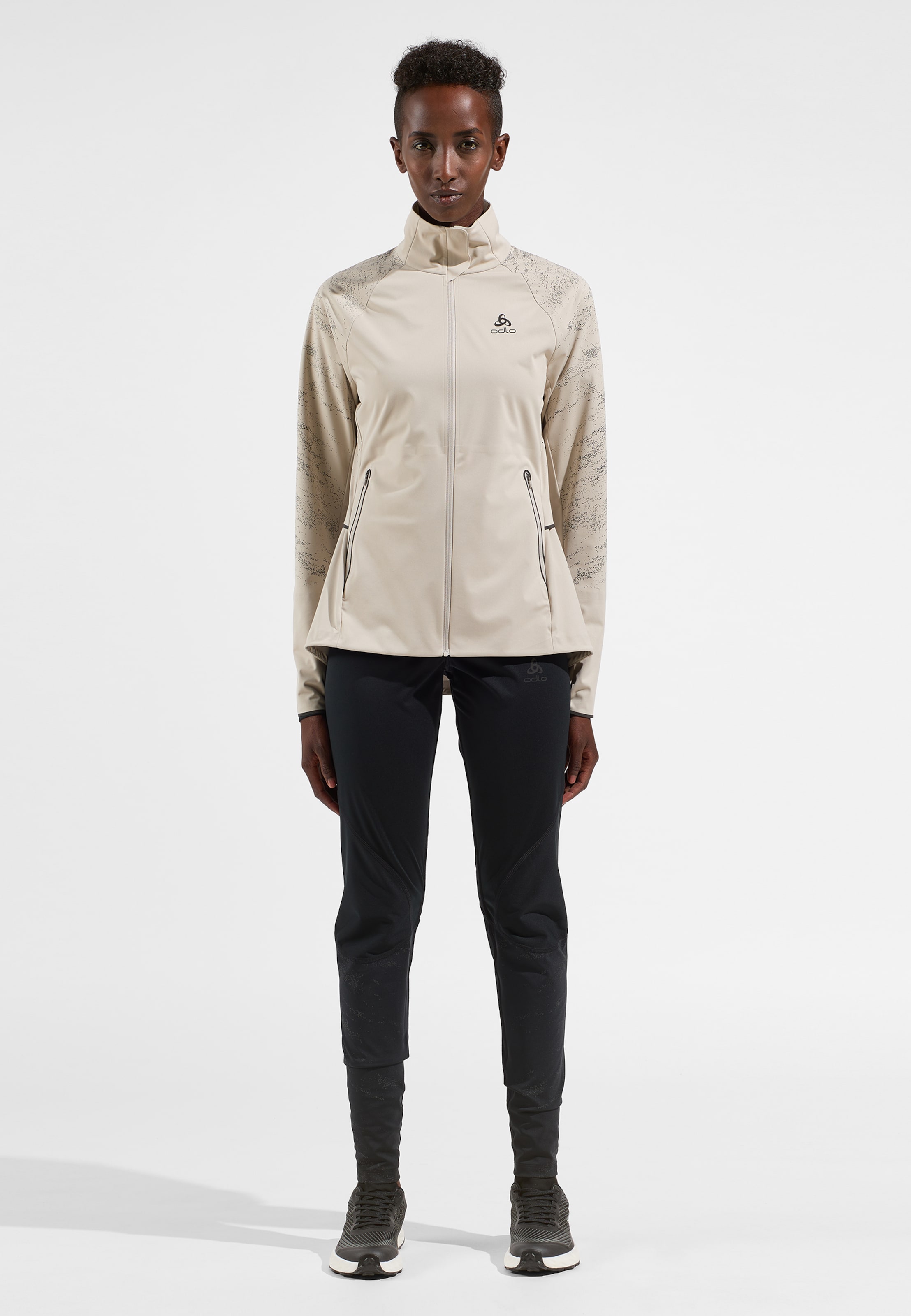 Odlo Zeroweight Pro Warm Reflect Laufjacke für Damen, S, beige