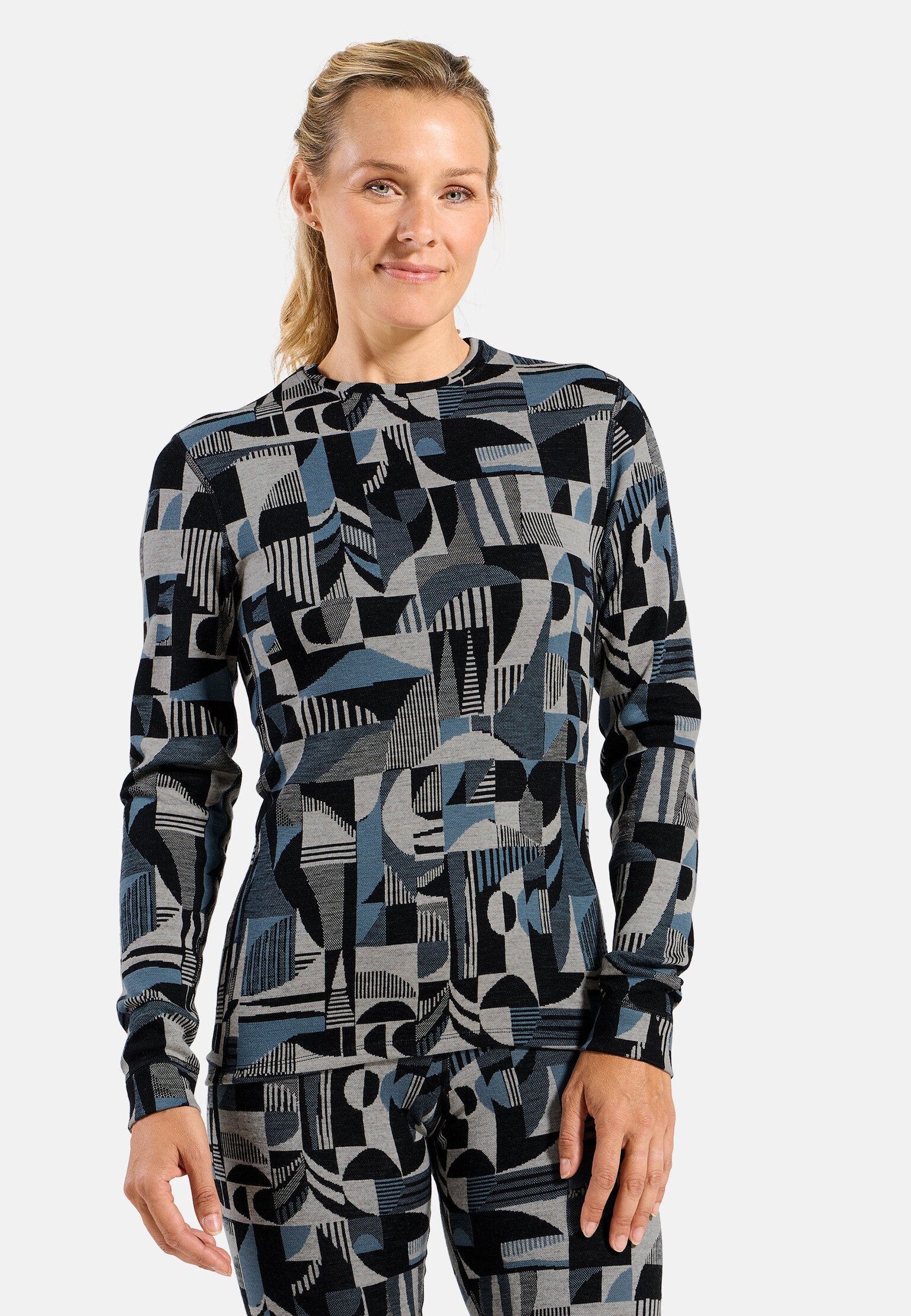 The Natural Merino Warm Jacquard Ullundertøy Top