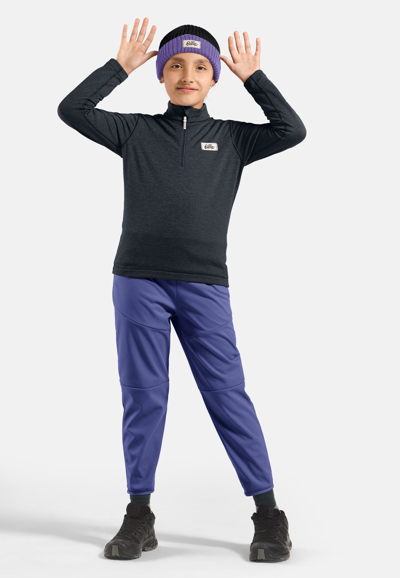 Felpa Grid Fleece Kids a mezza zip