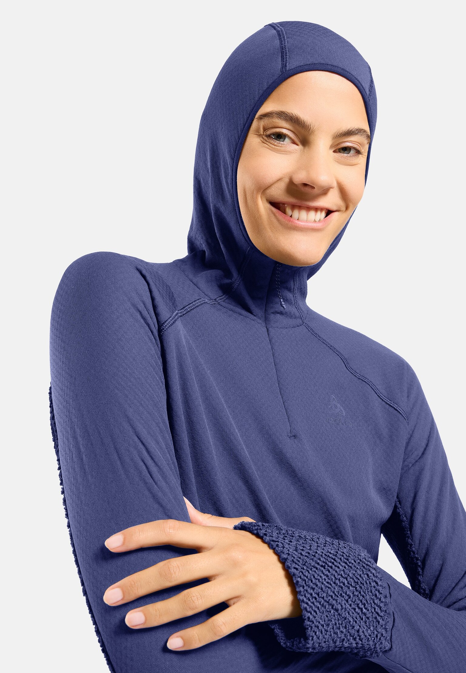 Mid layer da trail running X-Alp a mezza zip con cappuccio