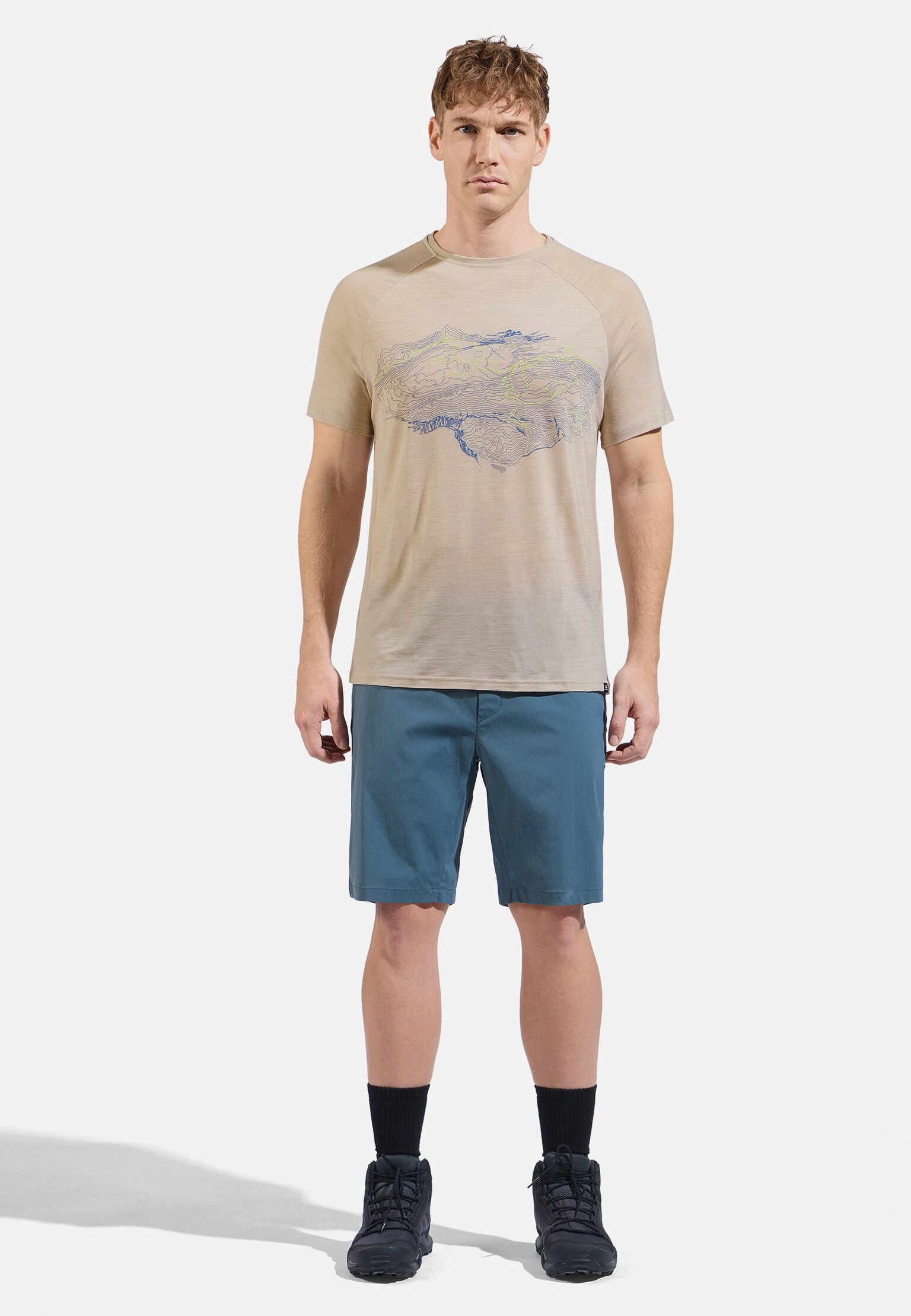 T-shirt à motif topographique Ascent Performance Wool 130