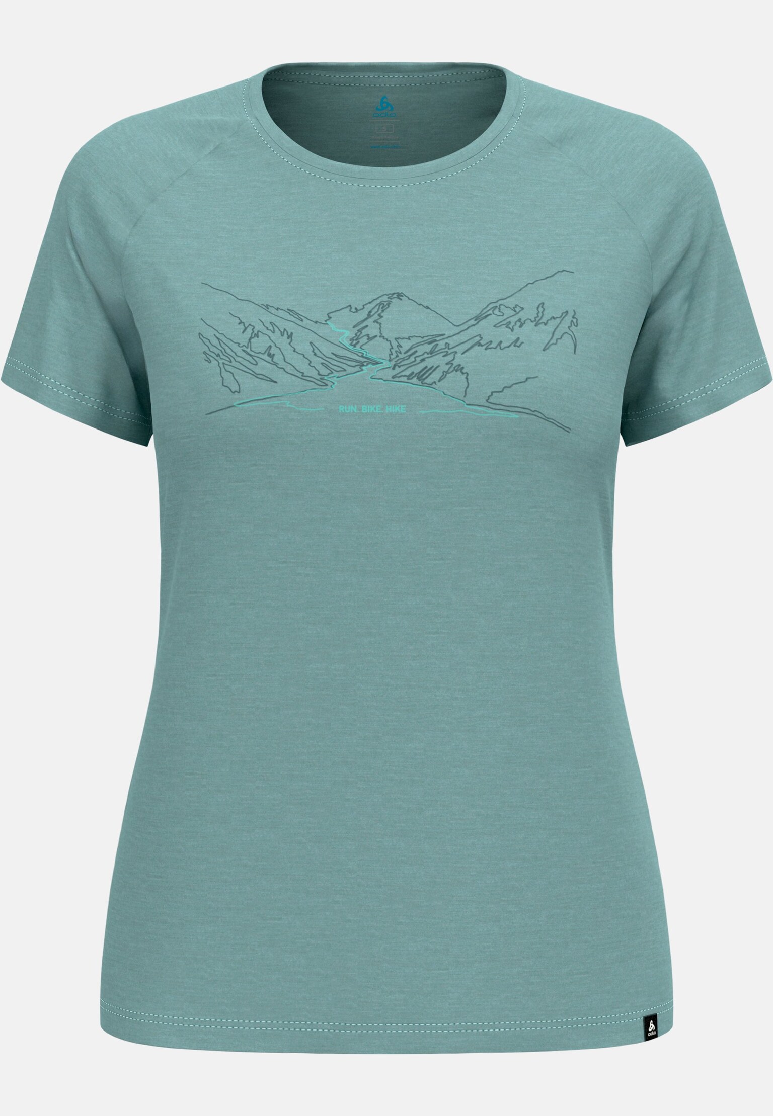 T-shirt Ascent Performance Wool 130 con stampa Run. Bike. Hike.