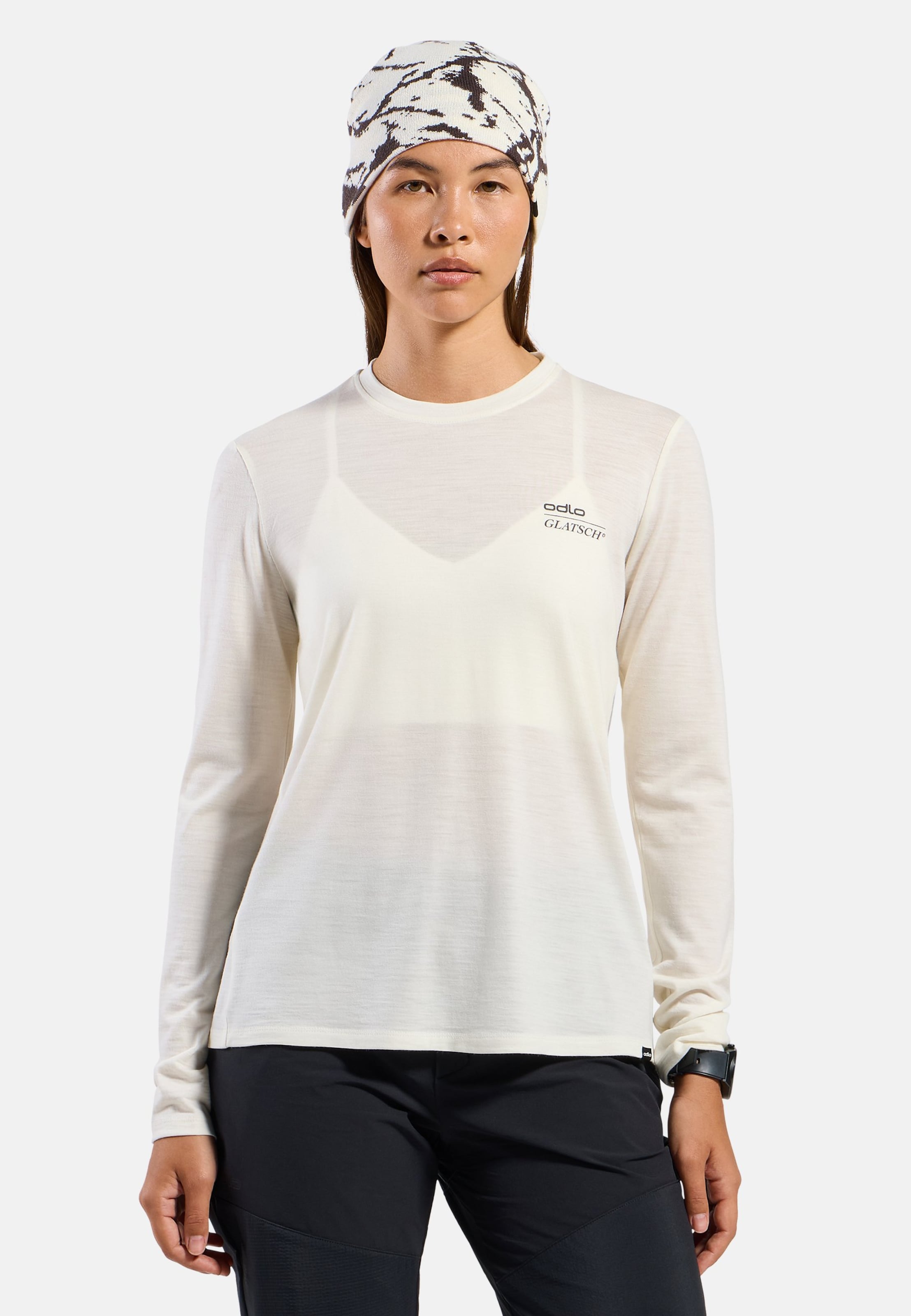 Odlo Merino 200 X Frozen Lake Langarmshirt für Damen - Wandern, Casual Comfort - grau, M
