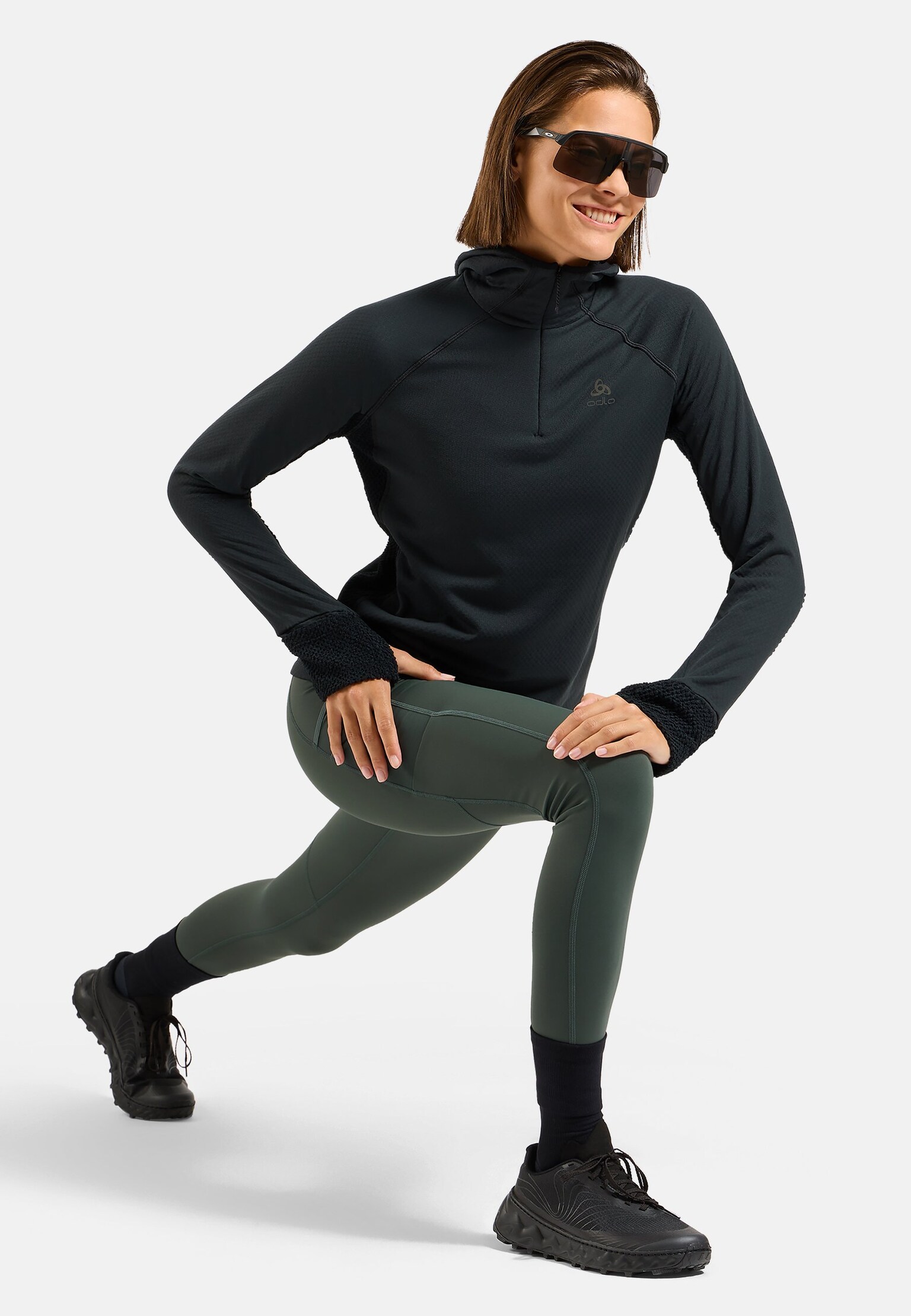 Mid layer da trail running X-Alp a mezza zip con cappuccio