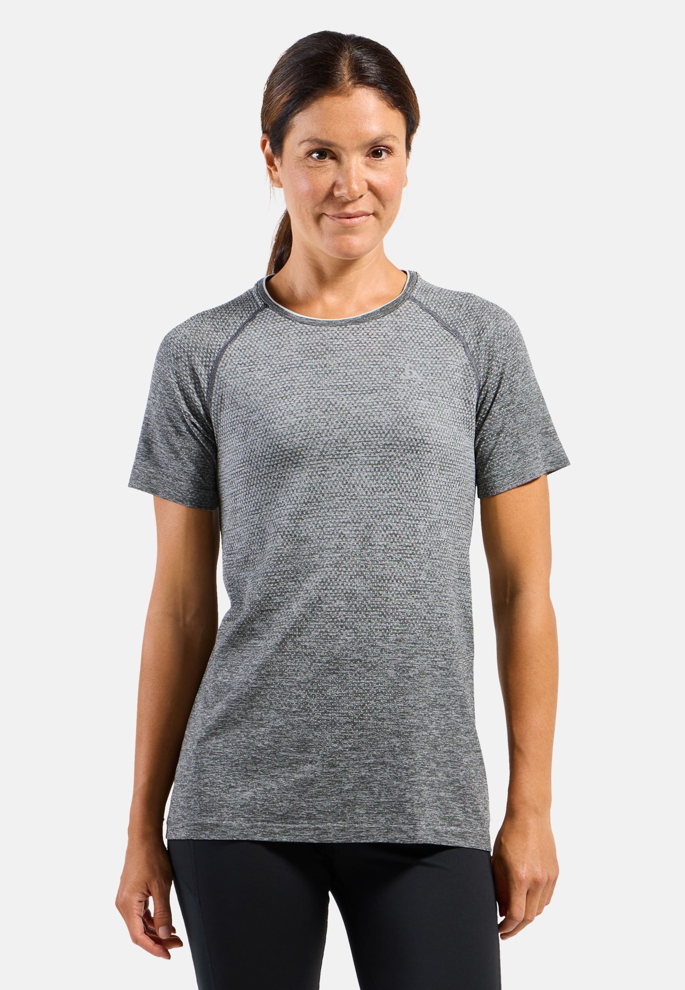 Odlo Essentials Seamless Laufshirt für Damen, XS, grau