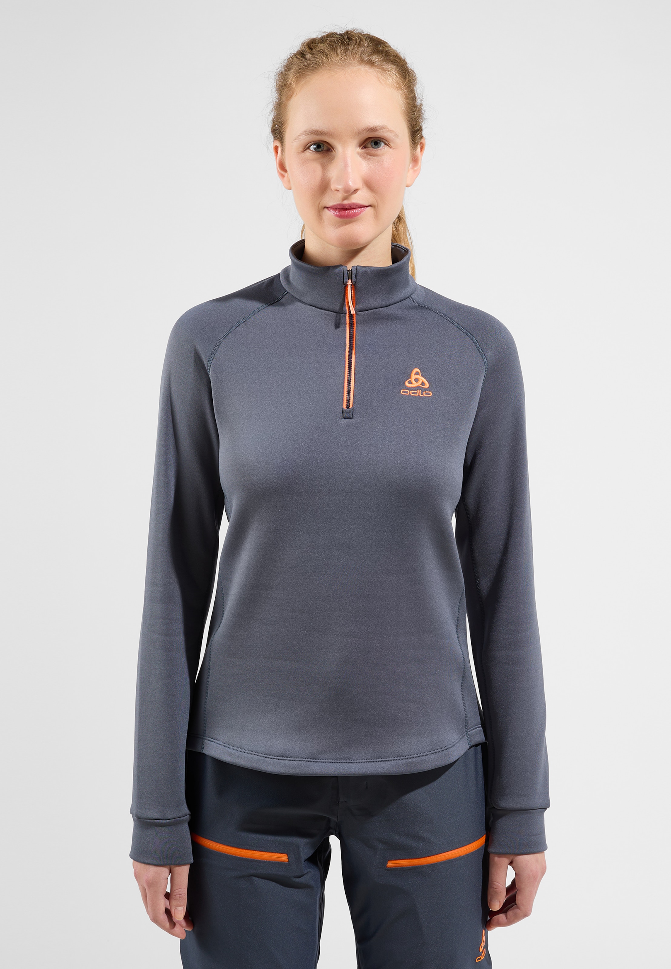 Odlo Berra Mid Layer mit Halbreissverschluss für Damen, XS, grau