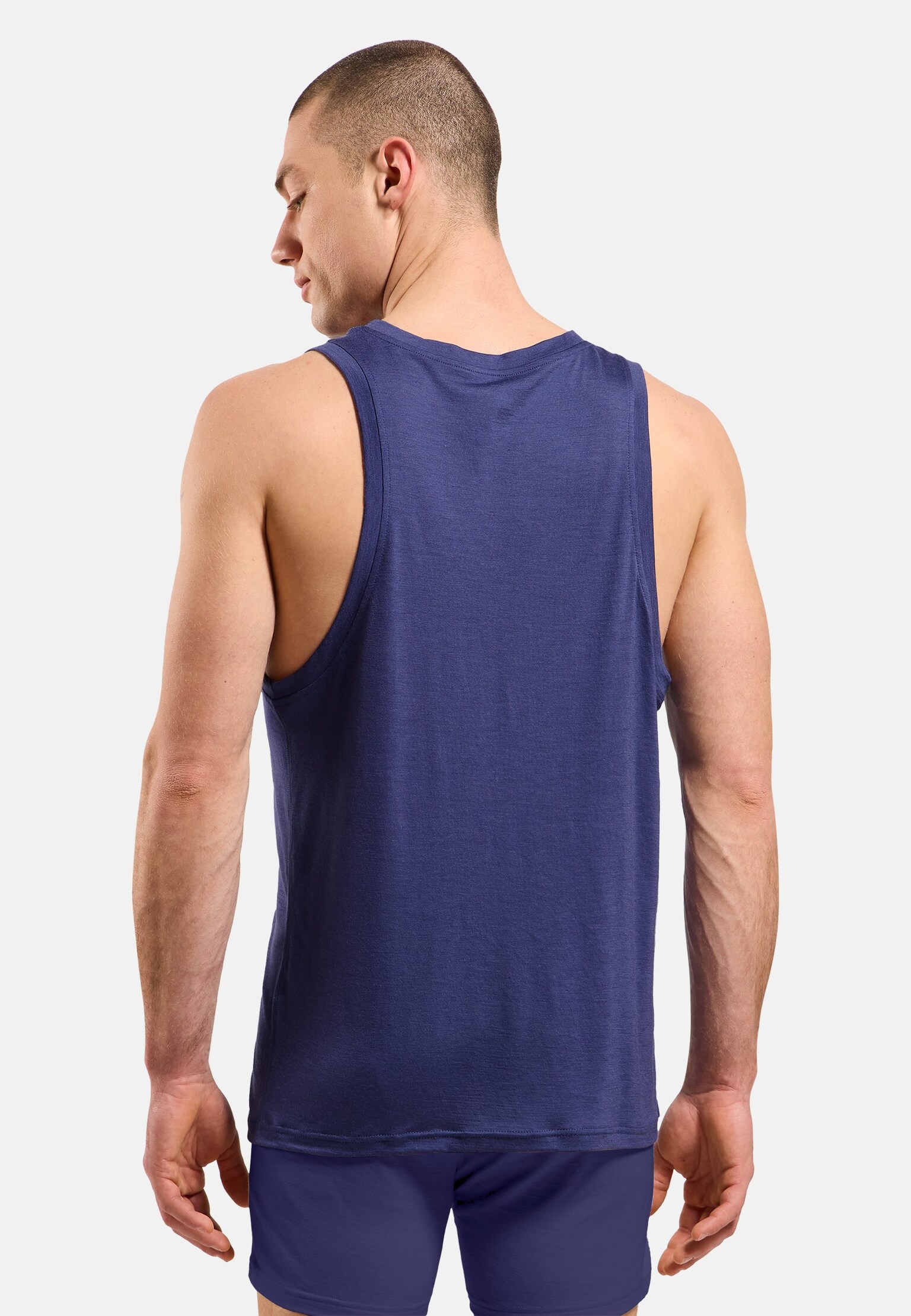 Débardeur technique à col rond en laine mérinos 160 Natural