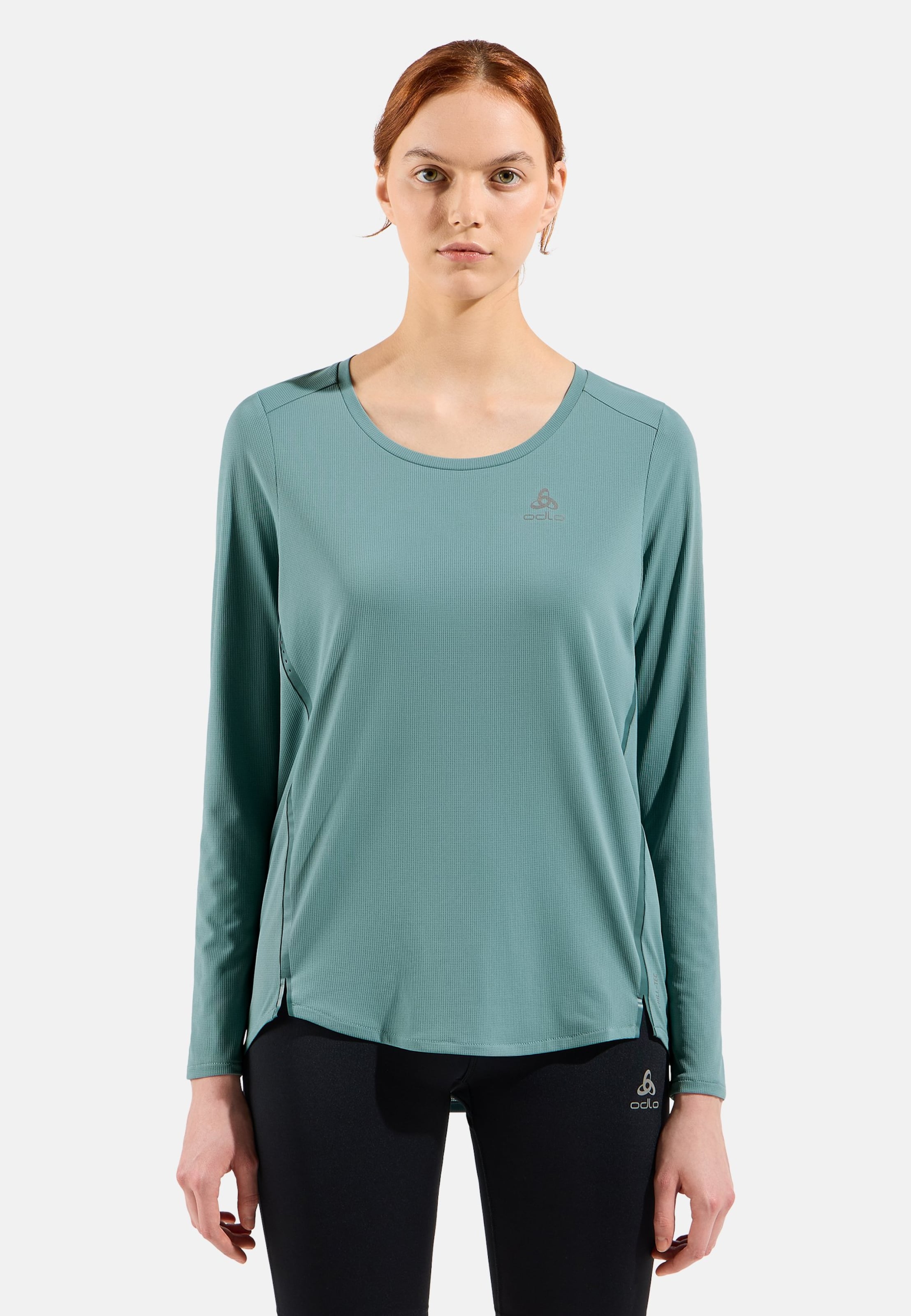Odlo Zeroweight Chill-Tec Langarmshirt für Damen, L, grün