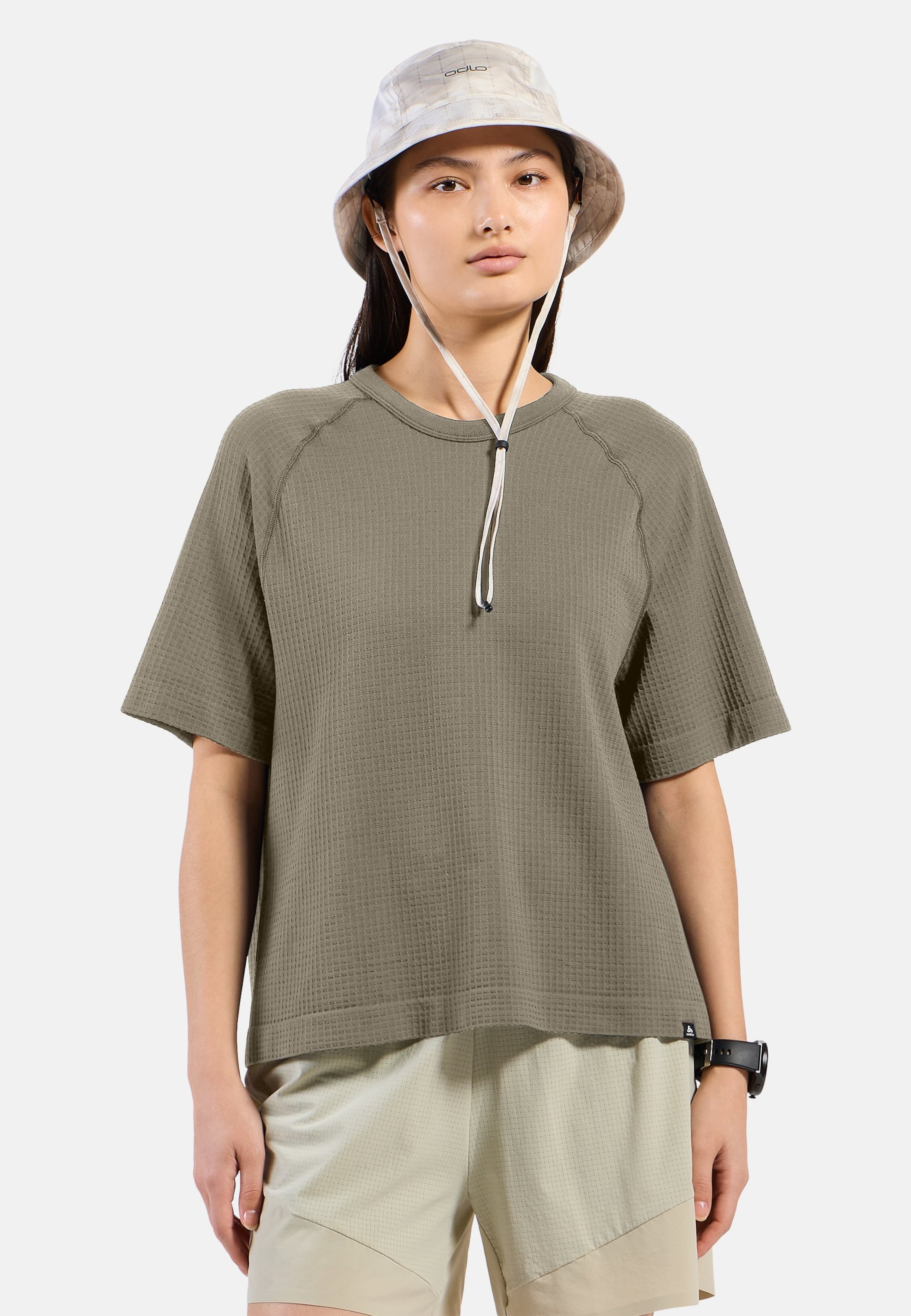 Odlo Cubic Merino T-Shirt für Damen - Wandern, Casual Comfort - grün, L