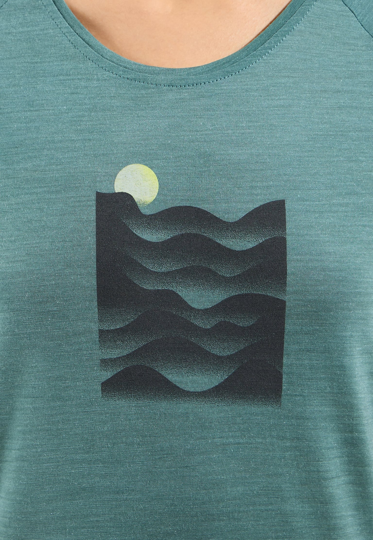 Ascent Performance Wool 130 T-Shirt mit Sonnenuntergangsmotiv