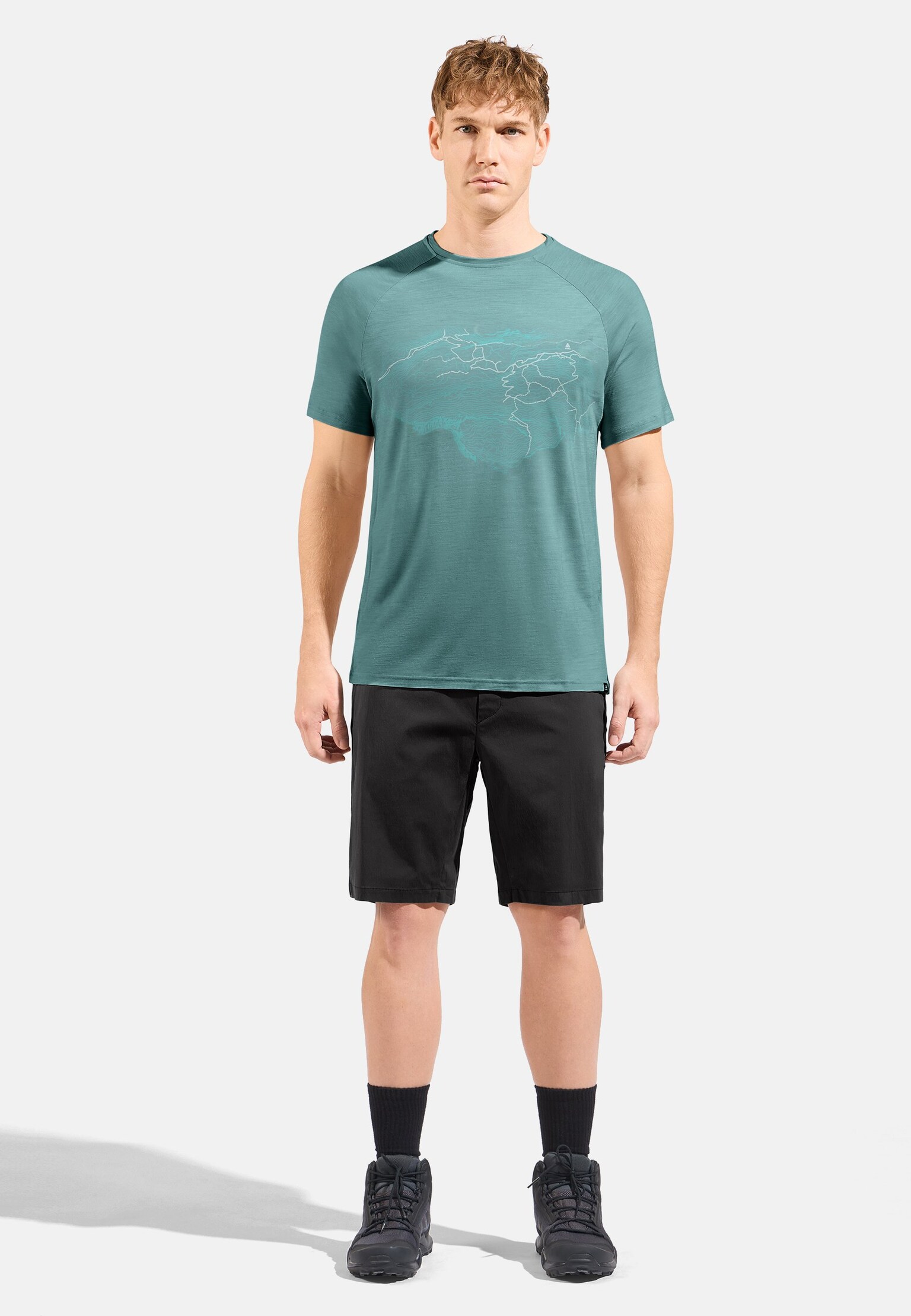 T-shirt à motif topographique Ascent Performance Wool 130