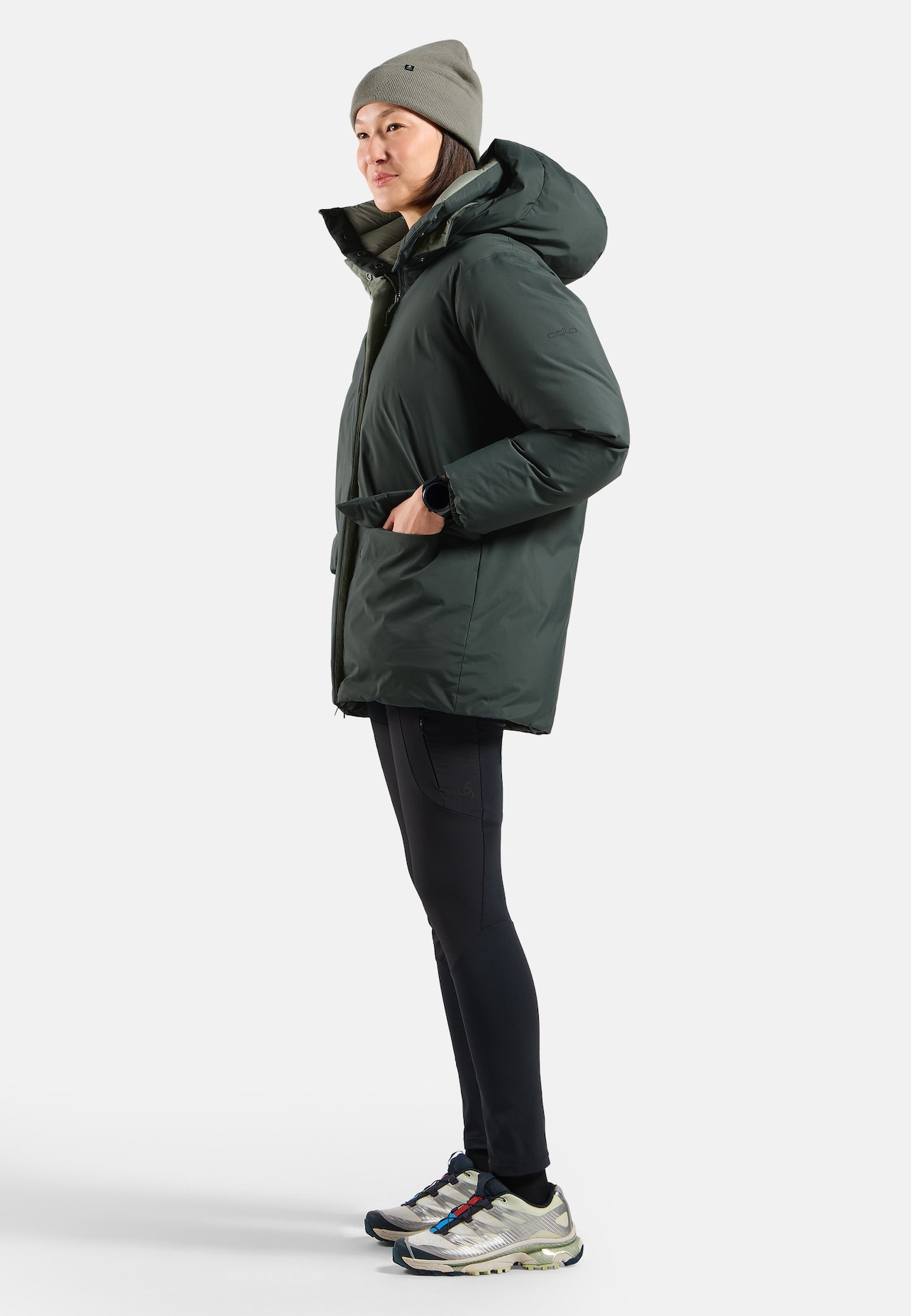 Oversized Gewatteerd Donsjack met Capuchon
