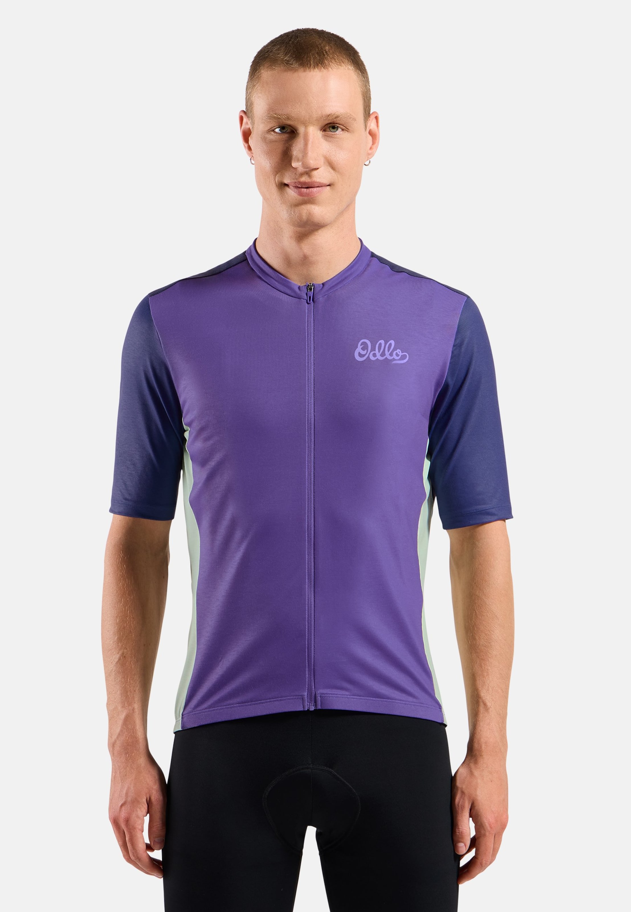 Odlo Essentials Radtrikot mit Reissverschluss und Vintage-Print für Herren, XXL, lila