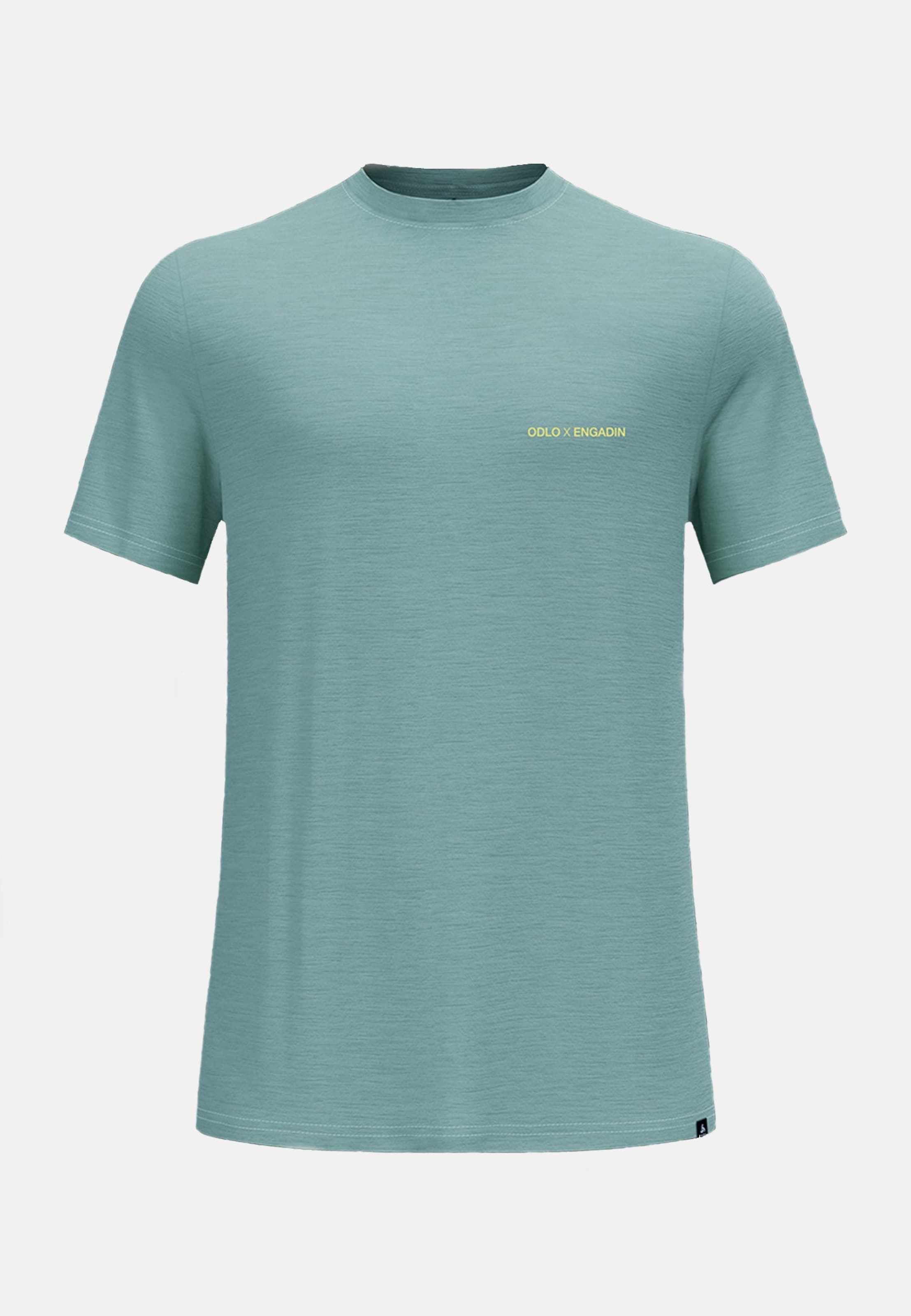 Odlo Odlo x Engadin Tourismus Merino Blend T-Shirt für Herren, L, blau