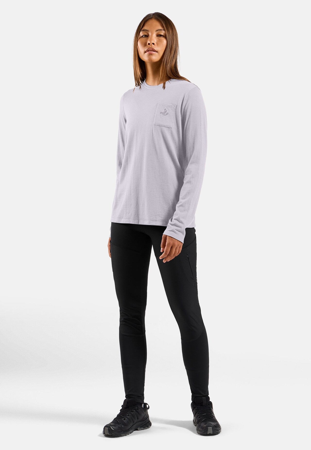 T-shirt Merino 200 con taschino a maniche lunghe