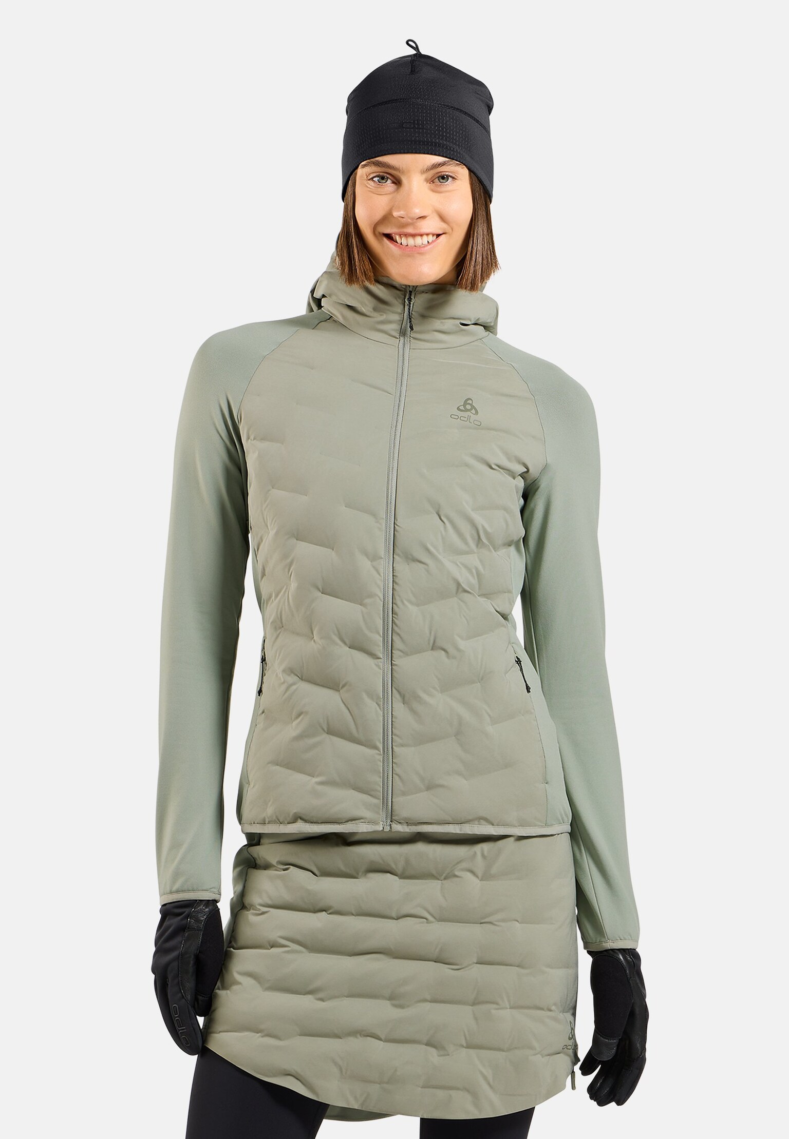 Mid layer ibrido con cappuccio e zip  Zeroweight Insulator