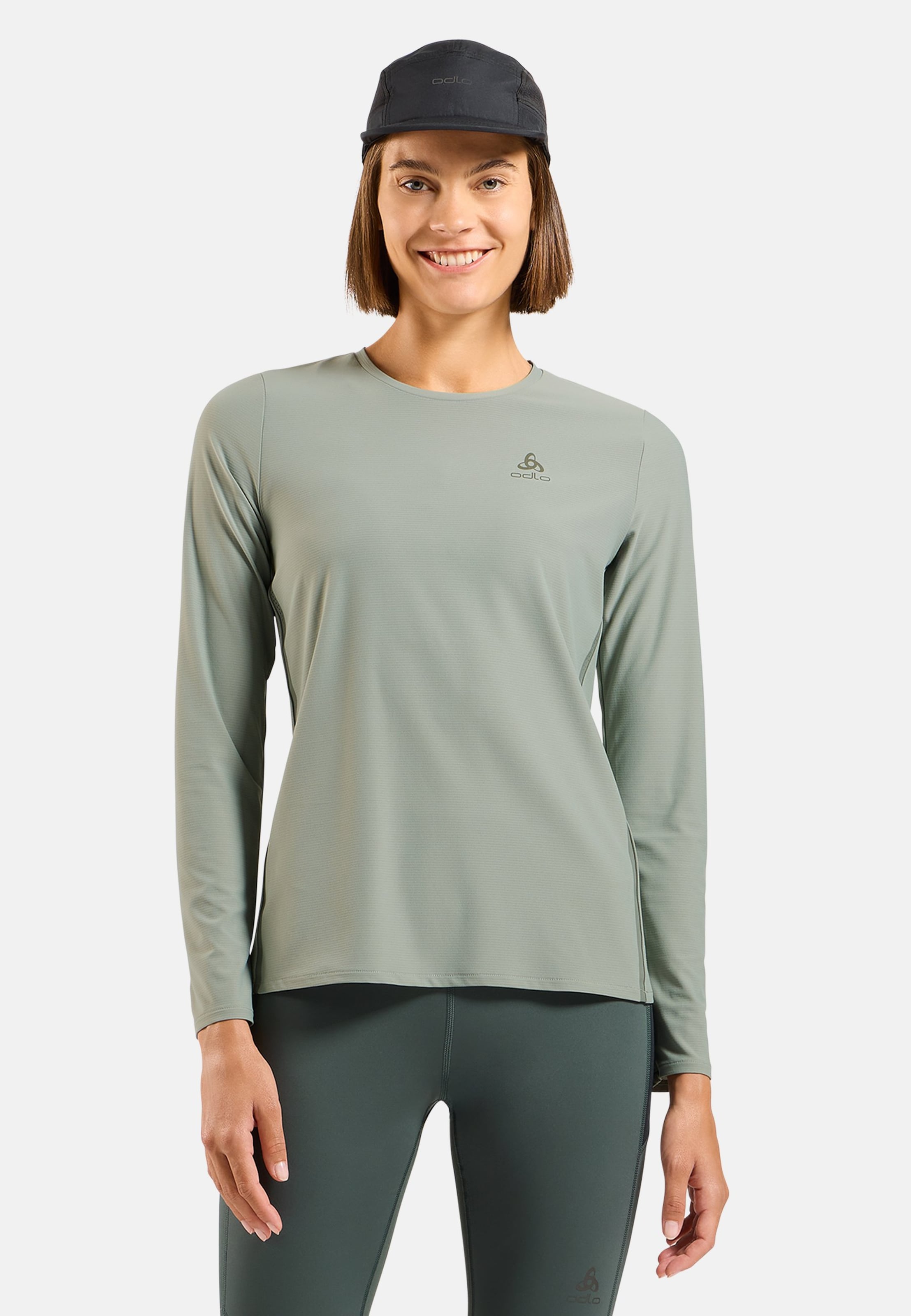 Odlo Zeroweight Chill-Tec Langarm-Laufshirt 2.0 für Damen, M, grün