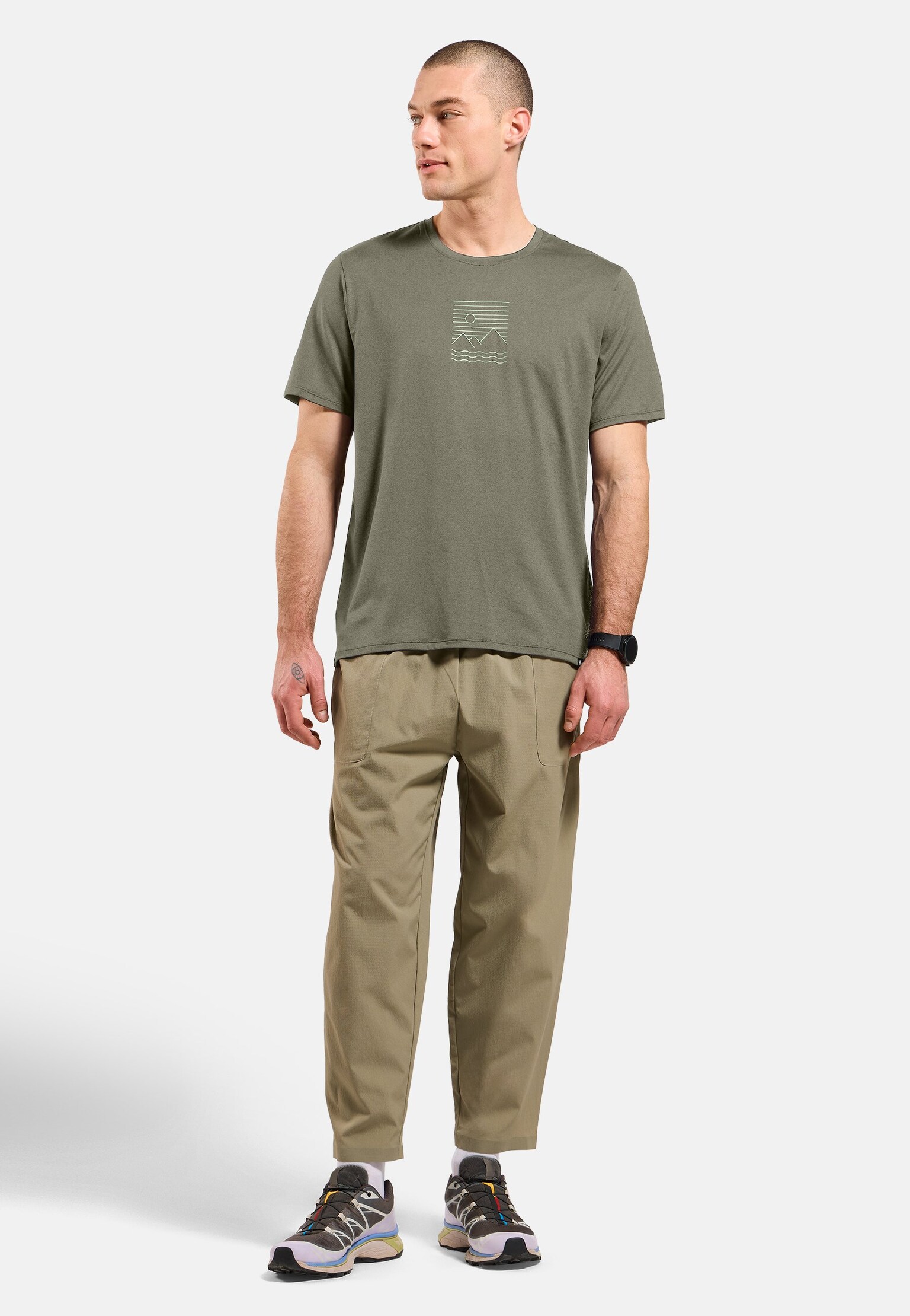 Ascent sun sea mountains t-shirt