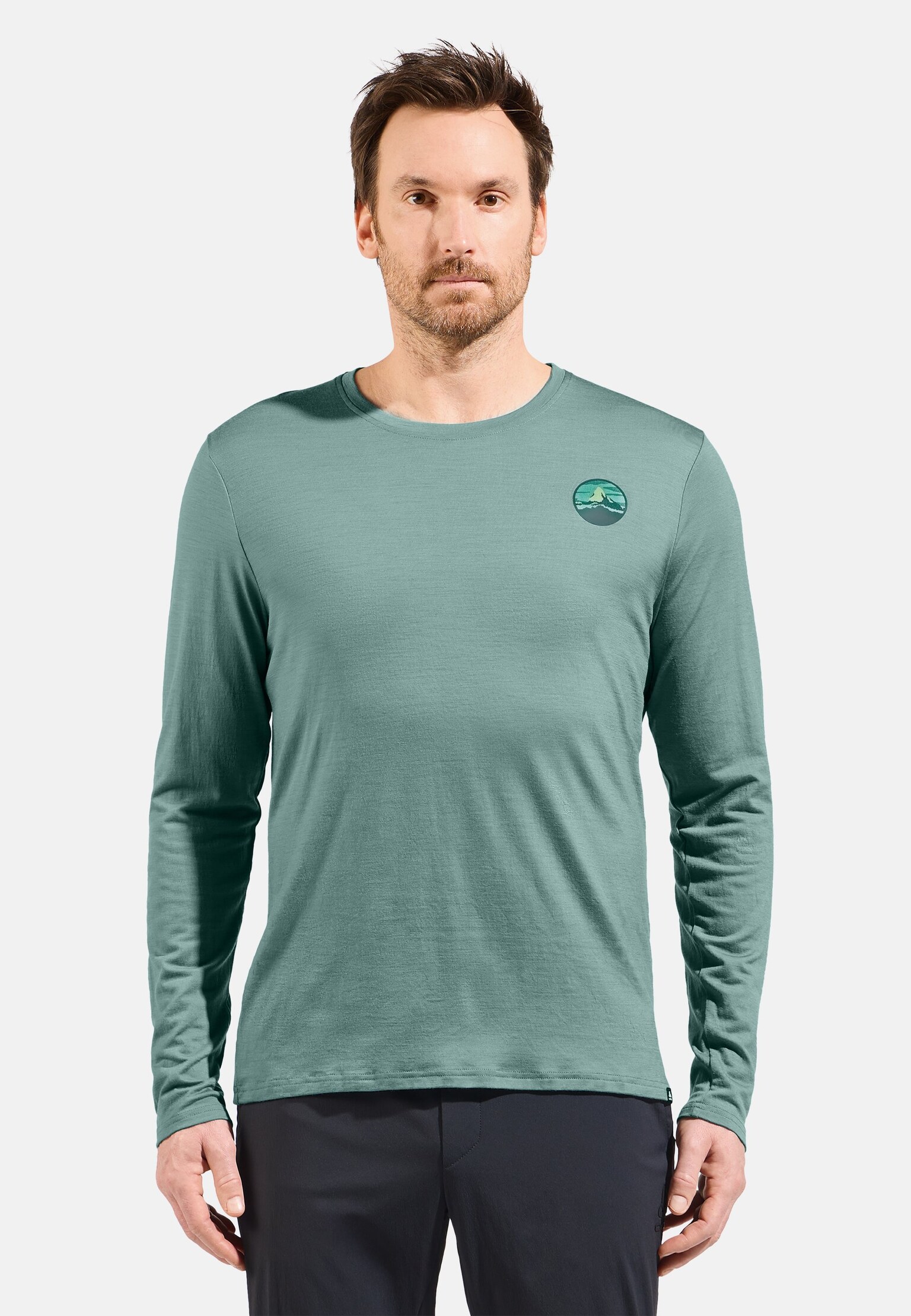 Ascent Merino 160 Langarmshirt mit Matterhorn-Motiv