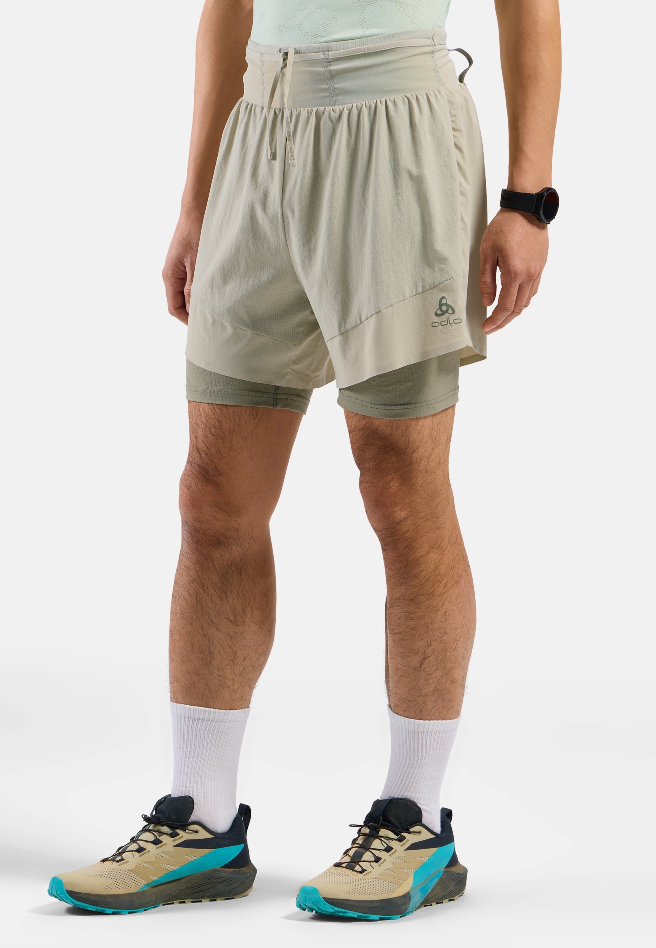 Odlo X-Alp 6 Inch 2-in-1-Trailrunning-Shorts 2.0 für Herren, XXL, beige