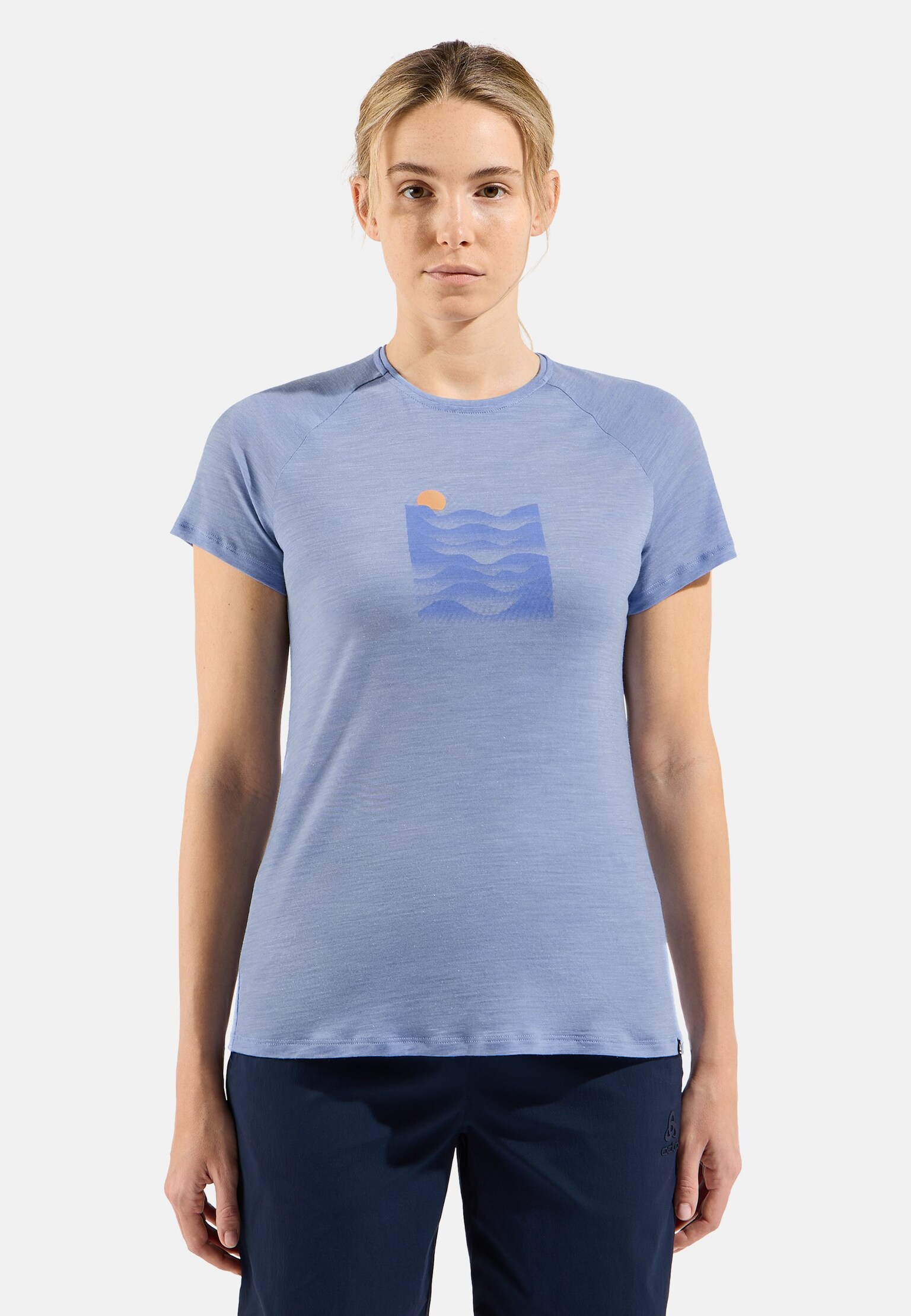 Ascent Performance Wool 130 T-Shirt mit Sonnenuntergangsmotiv