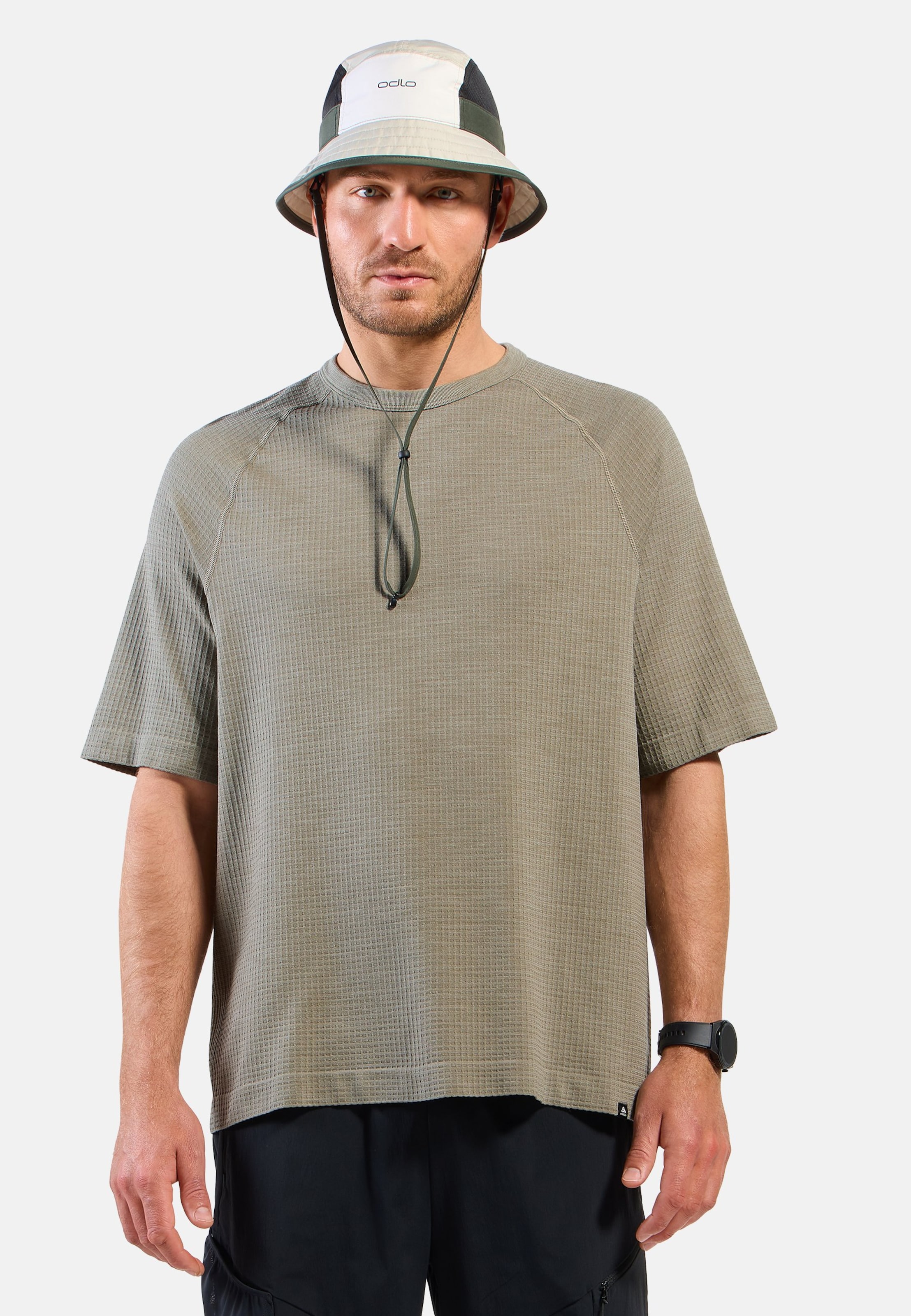 Odlo Cubic Merino T-Shirt für Herren - Wandern, Casual Comfort - grün, S