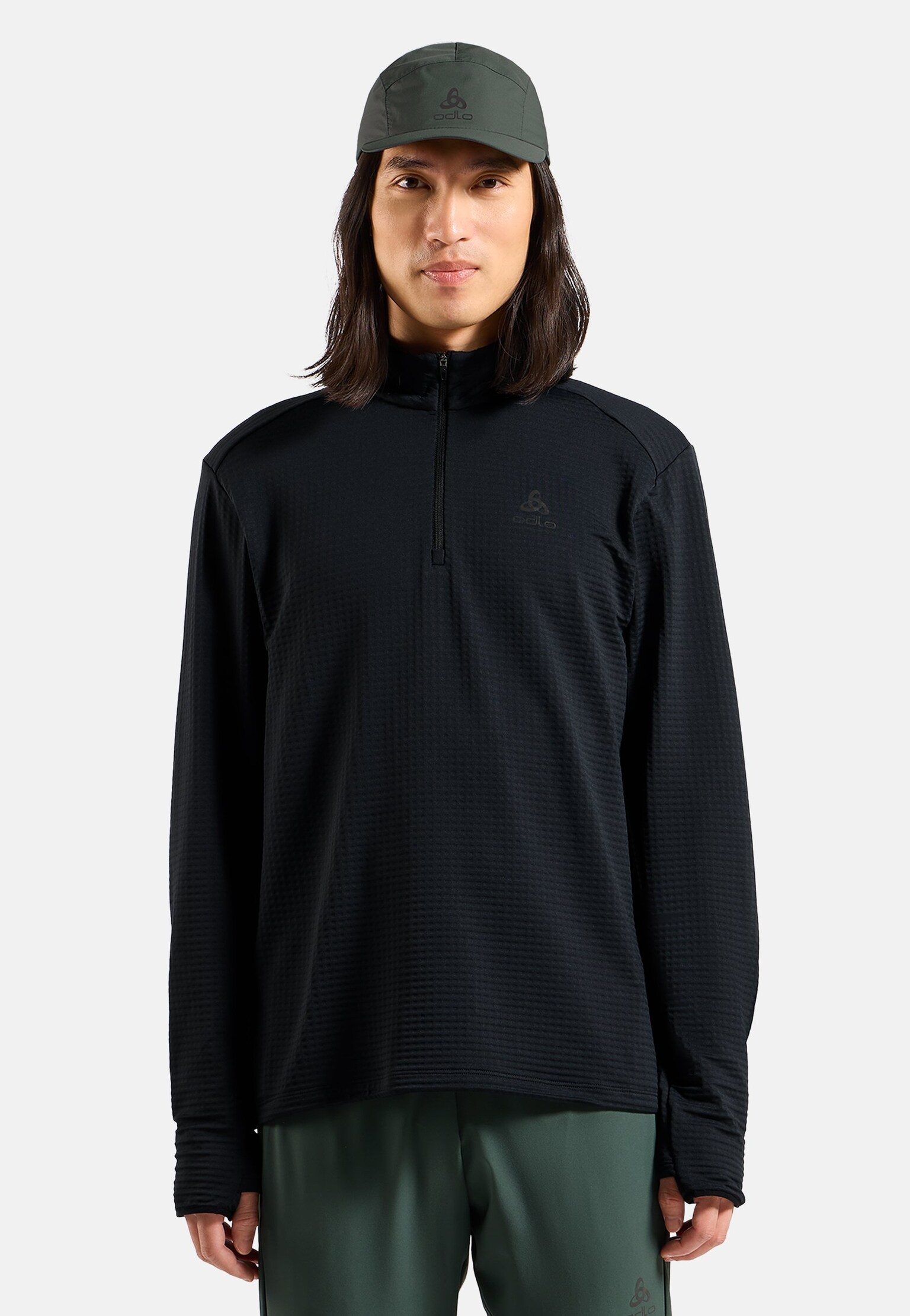 The Essentials Thermal half-zip running mid layer