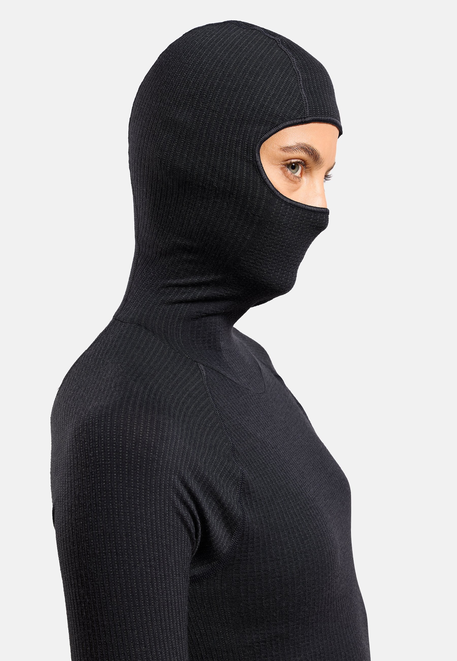 The Seamless Performance Wool base layer top with facemask