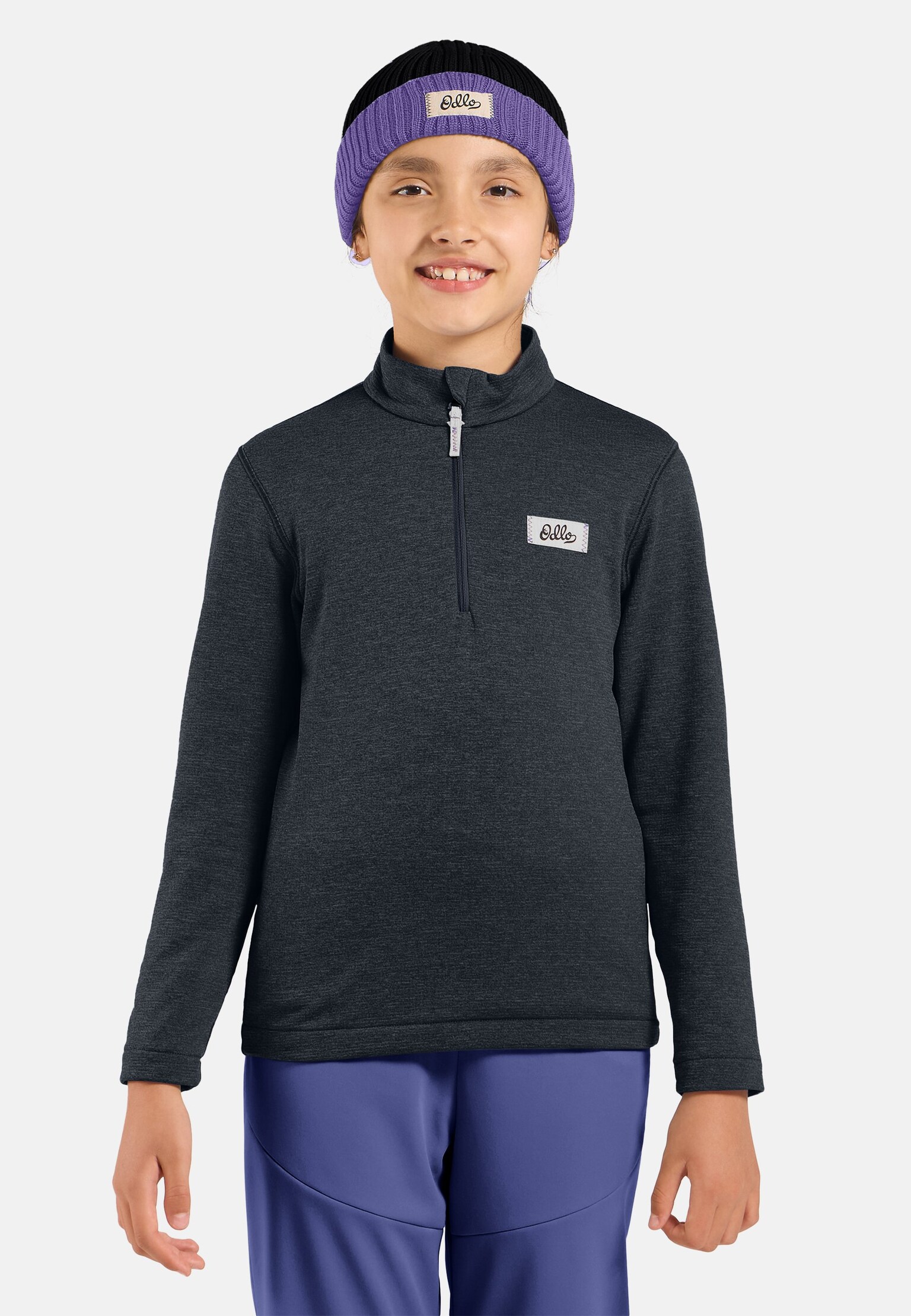 The Essentials kids' grid fleece half-zip multisport mid layer