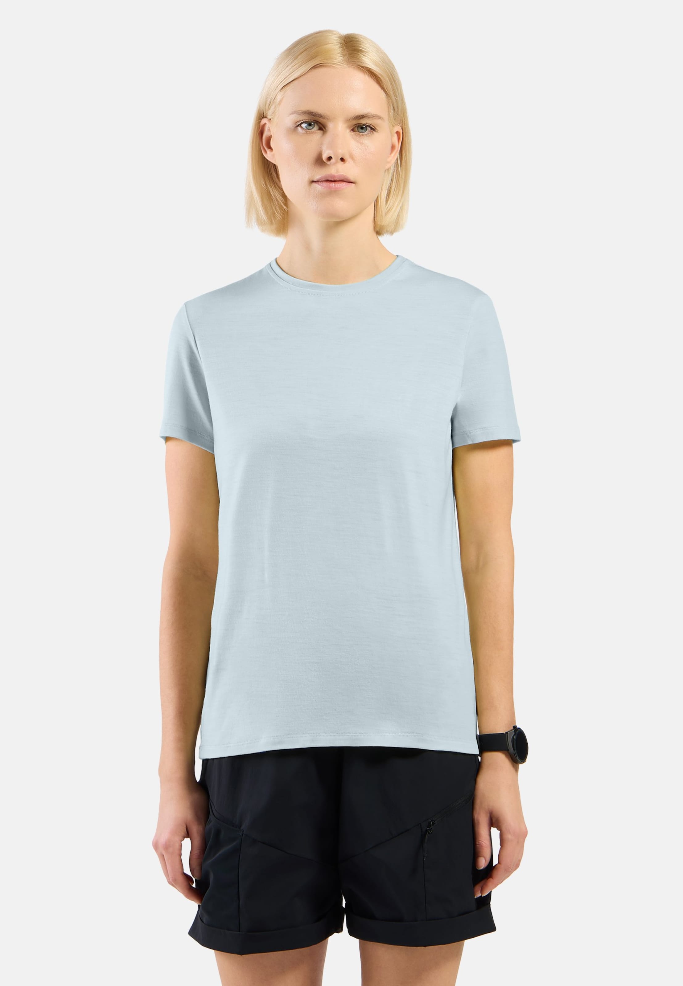 Odlo Merino 160 Plain T-Shirt für Damen - Wandern, Casual Comfort - blau, XS