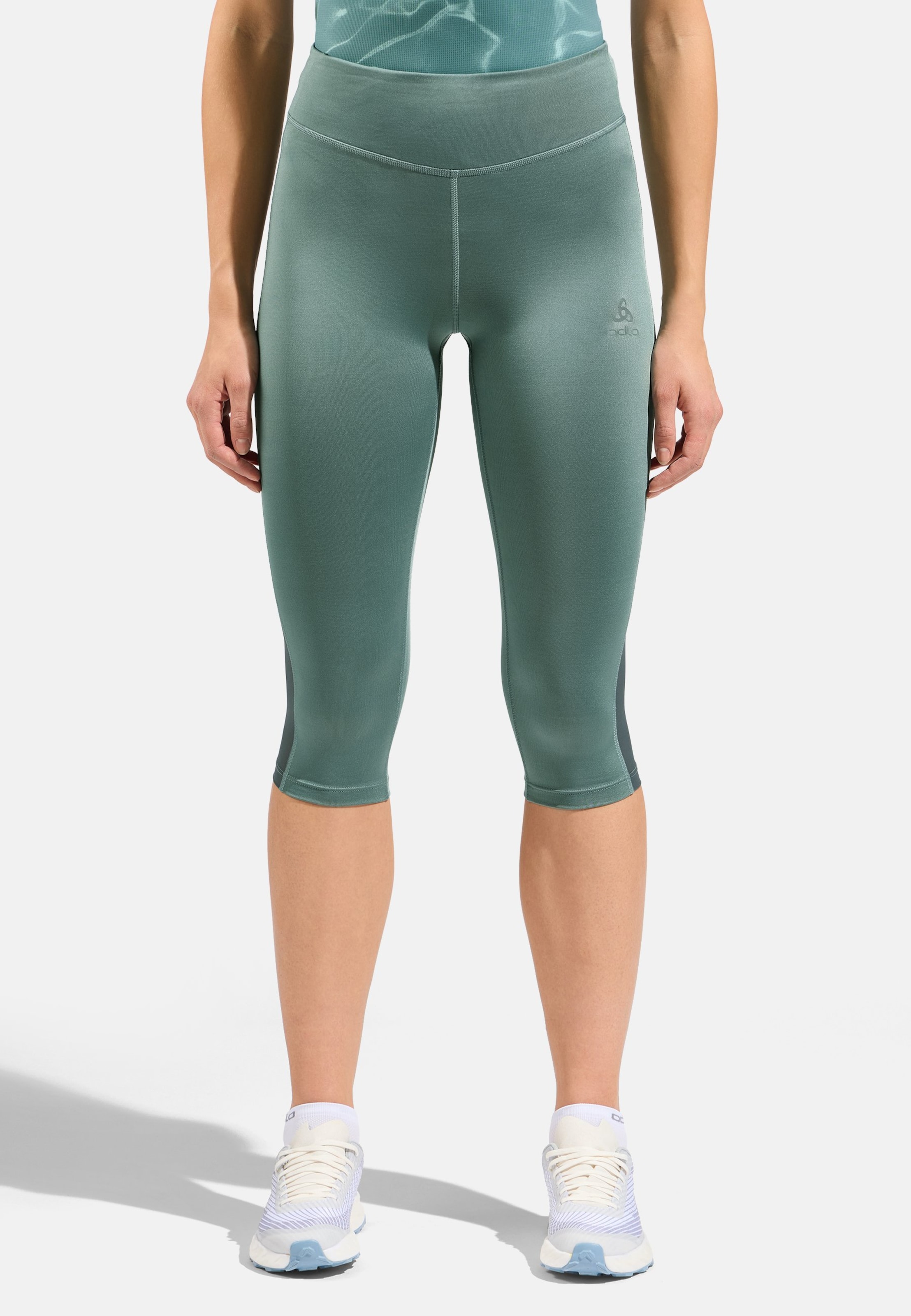 Odlo Essentials 3/4-Lauftights mit Mesh-Einsätzen für Damen, XS, grün