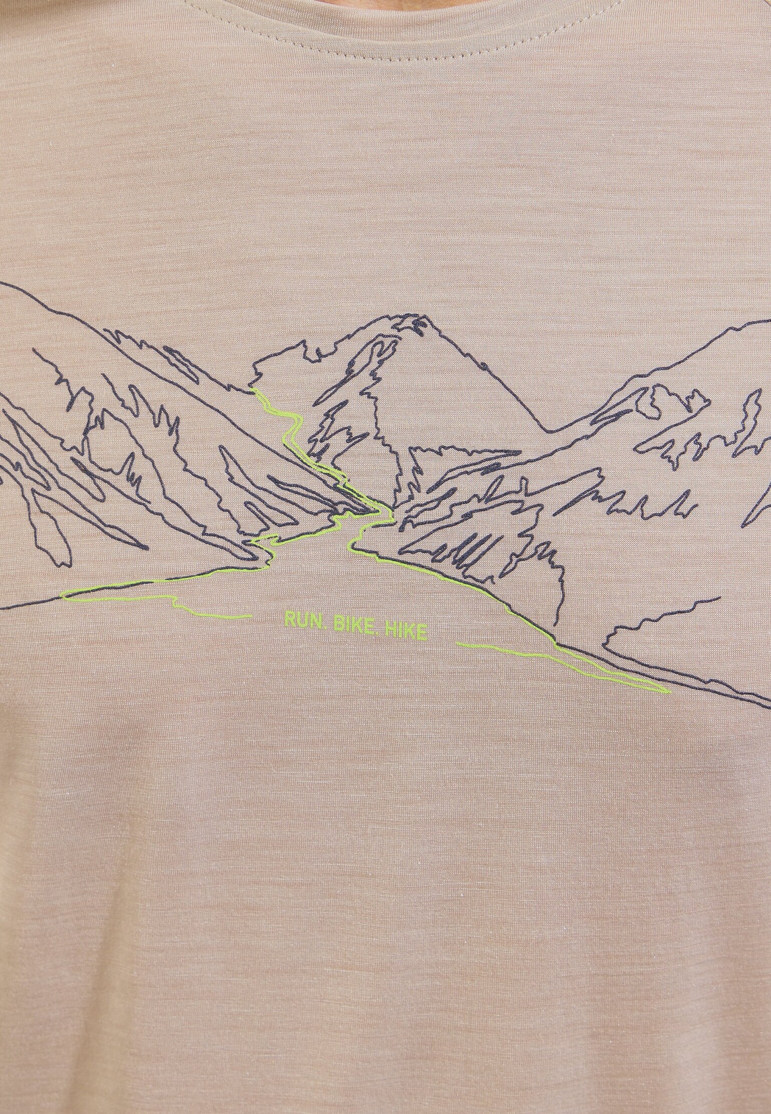 Ascent Performance Wool 130 T-Shirt mit Run-Bike-Hike-Motiv